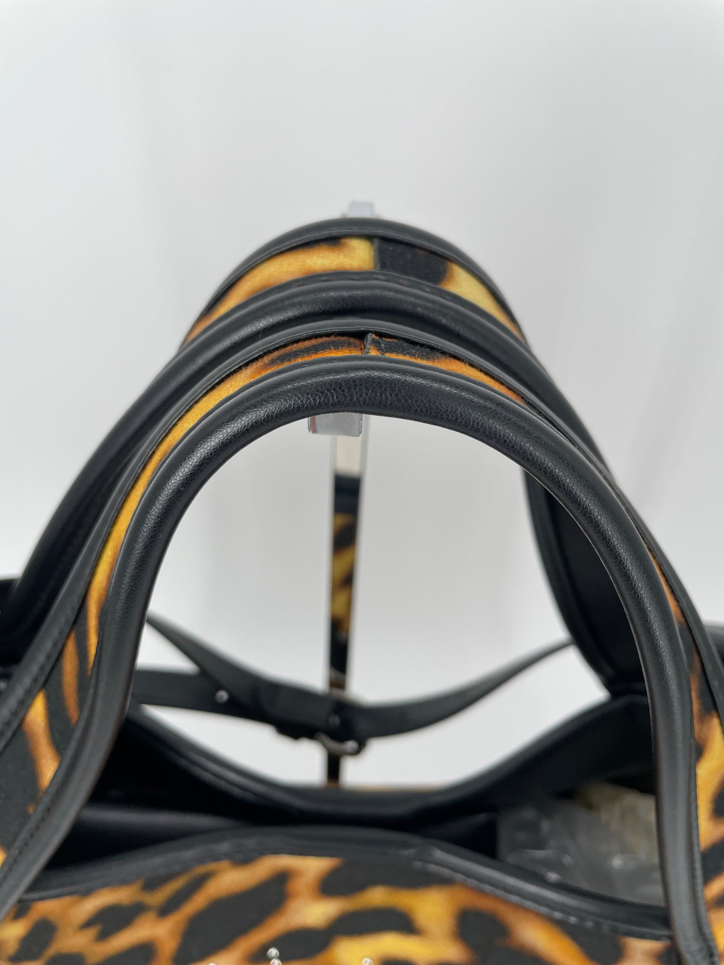 Preloved Stella McCartney Leopard Print Studded Tote Bag