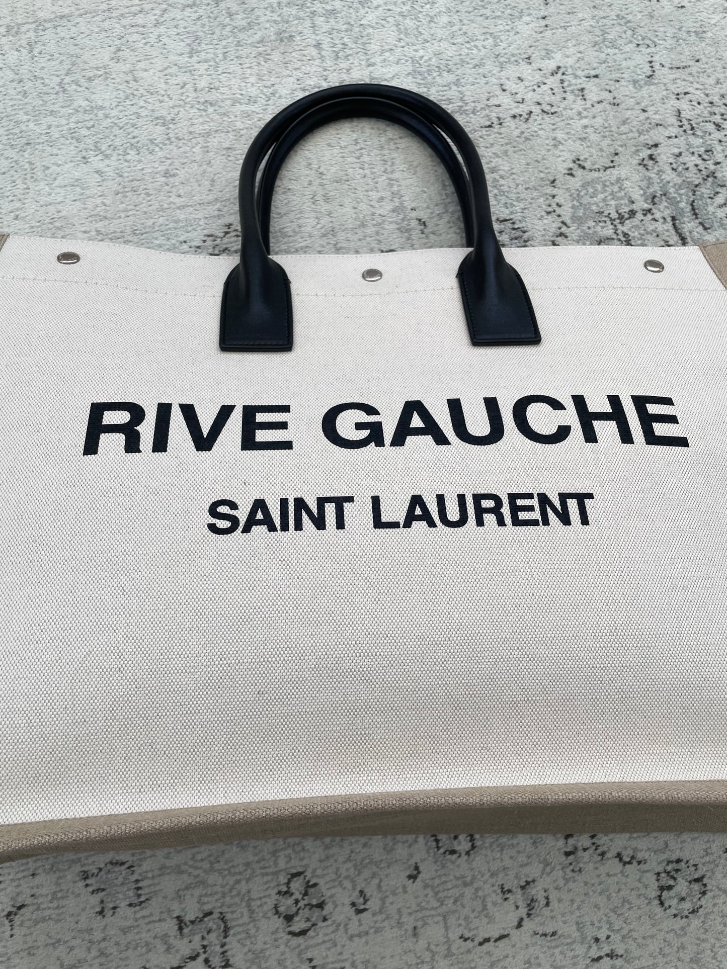 Preloved Yves Saint Laurent Rive Gauche Linen Tote Bag, Large