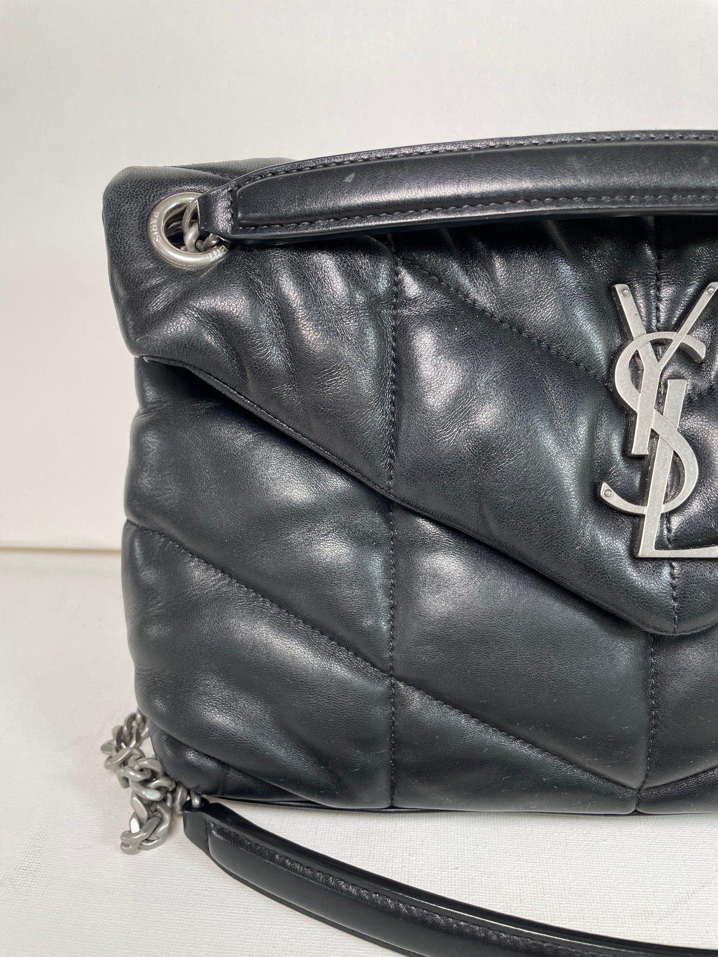 Preloved Saint Laurent Quilted LouLou Puffer Bag, Small