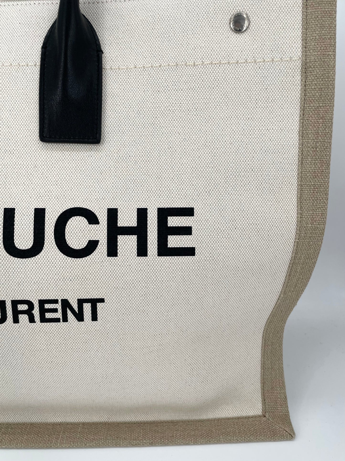 Preloved Yves Saint Laurent Rive Gauche Linen Tote Bag, Large