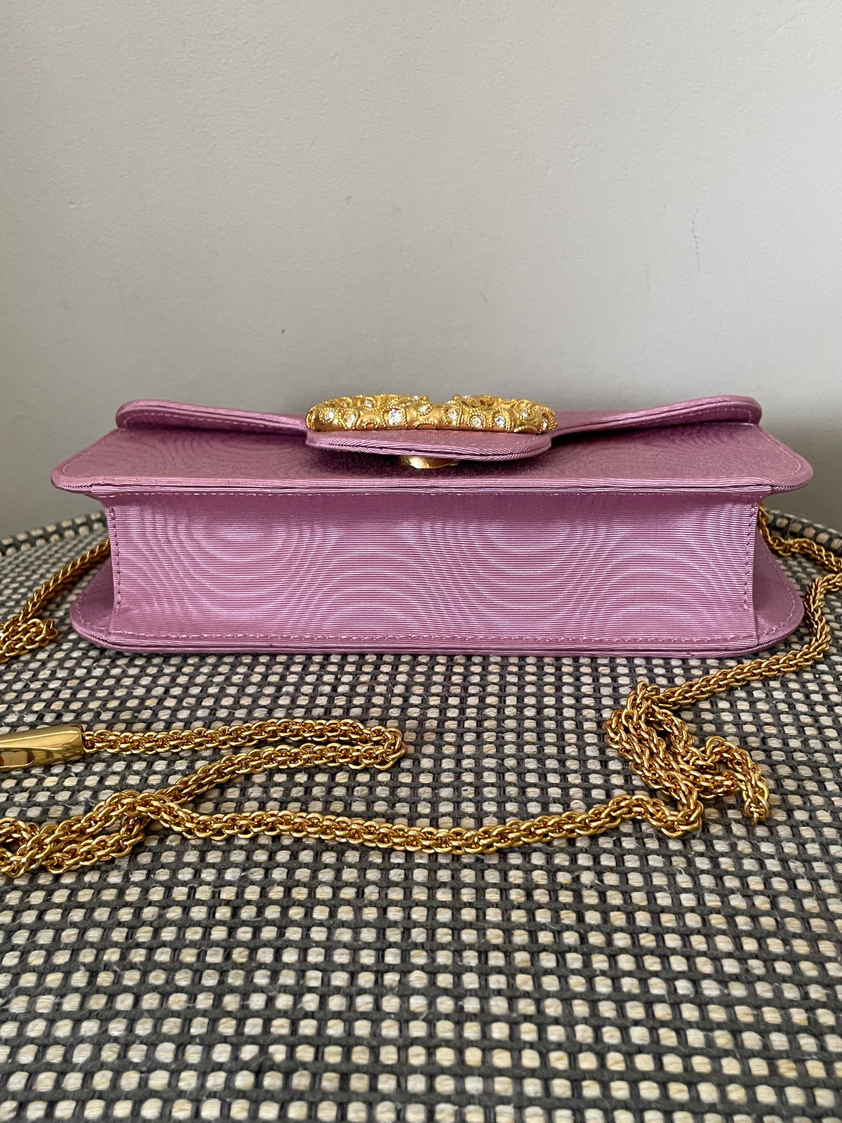 Preloved Valentino Garavani Loco Jewel Logo Moiré Clutch/Shoulder Bag