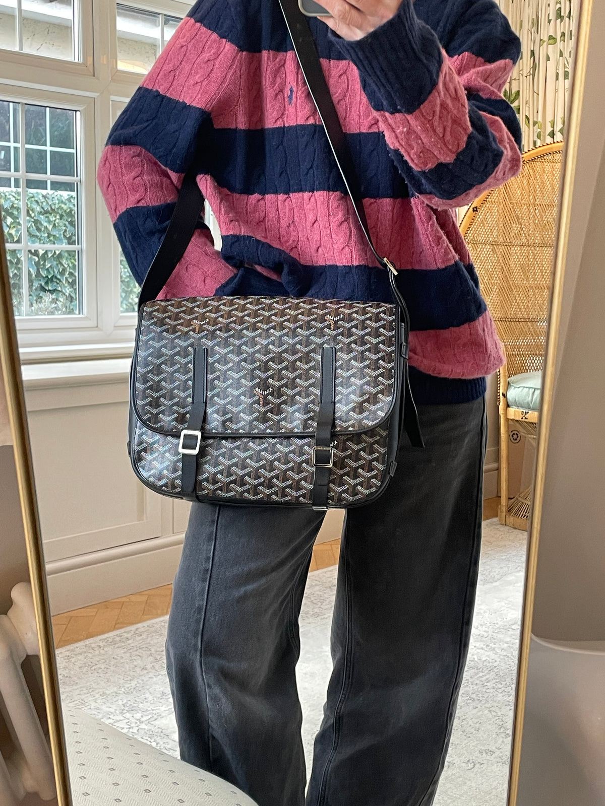 Preloved Goyard Goyardine Belvedere Messenger Bag, GM