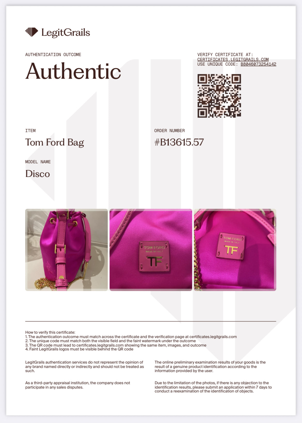 Preloved Tom Ford Disco Two Way Bucket Bag, Small