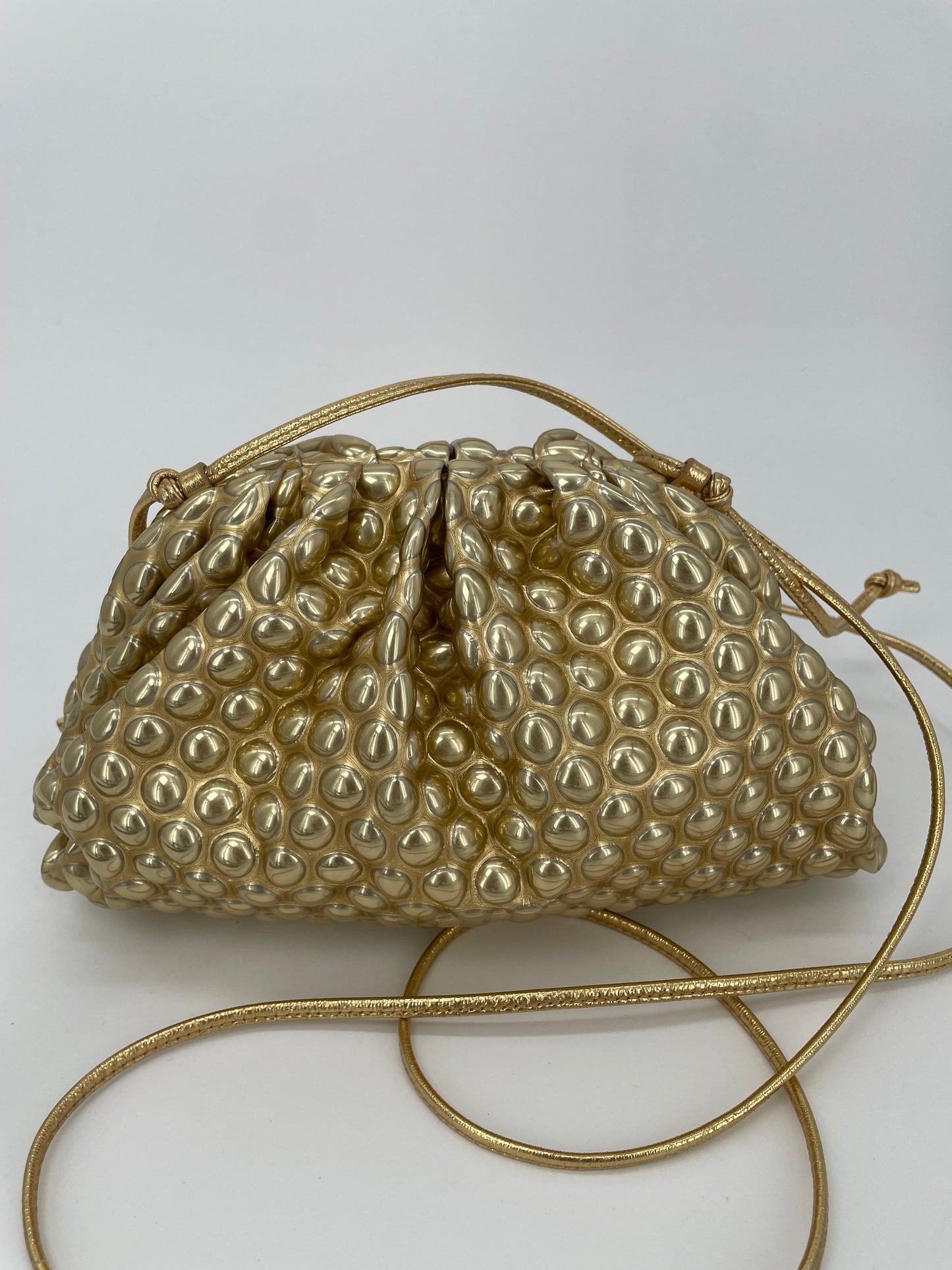 Preloved Bottega Veneta Metallic Bubble Pouch, Mini