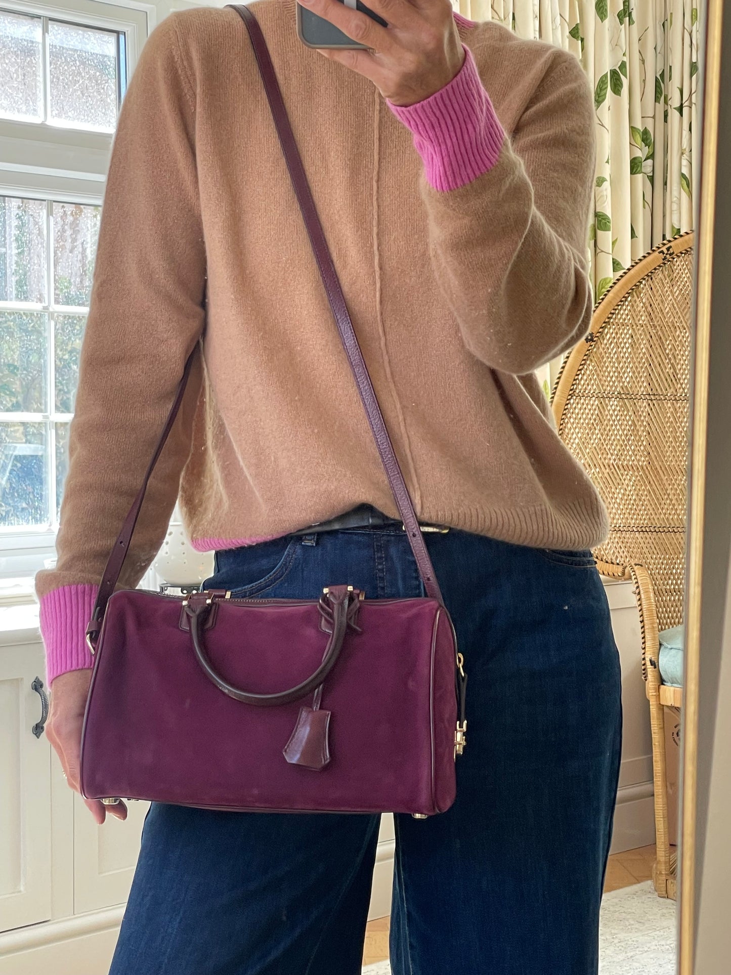 Preloved Giorgio Armani Boston Bag with long strap