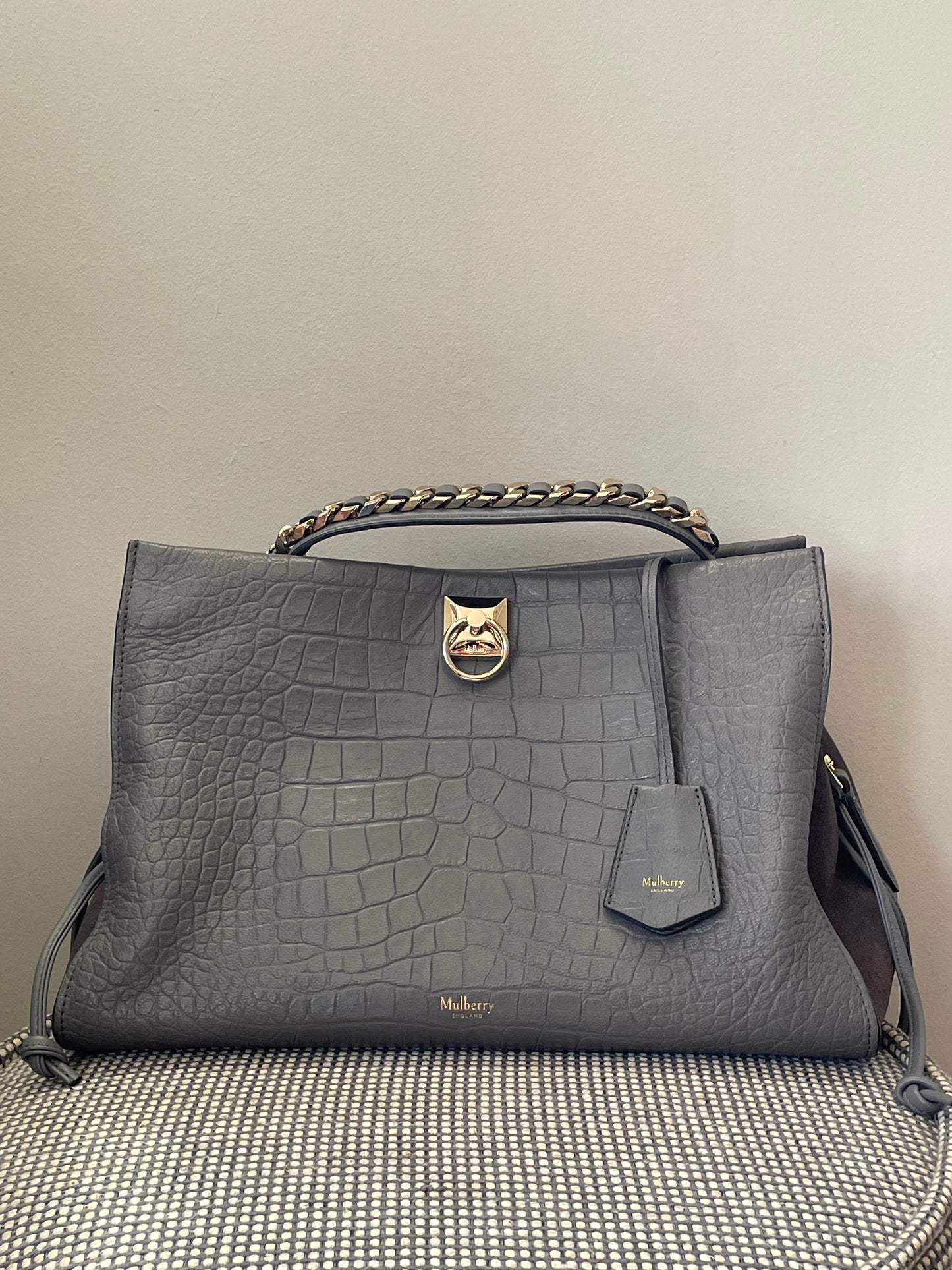 Preloved Mulberry Iris Top Handle Bag, Large