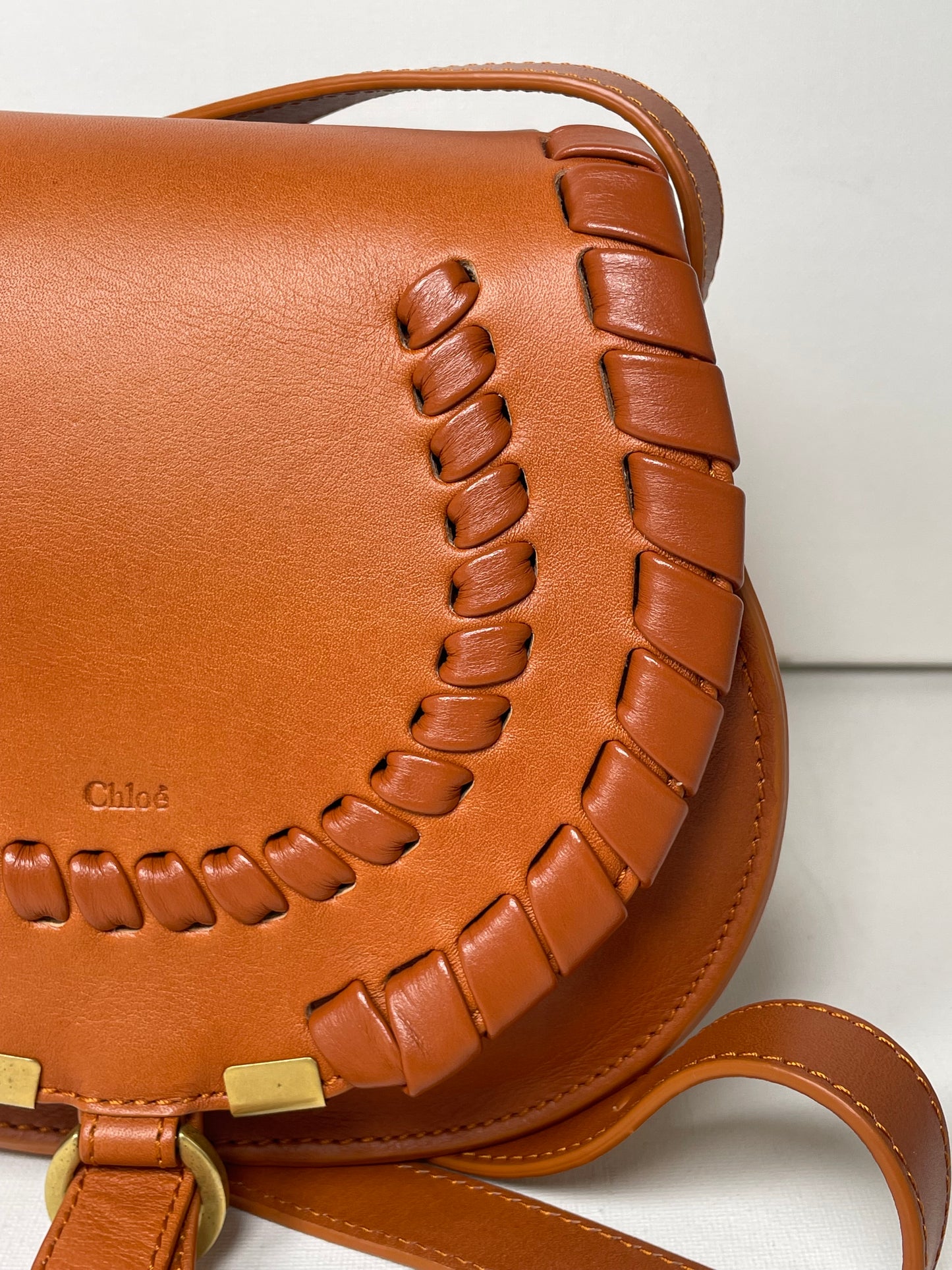 Preloved Chloe Marcie Oversized Stitched Crossbody Bag, Small