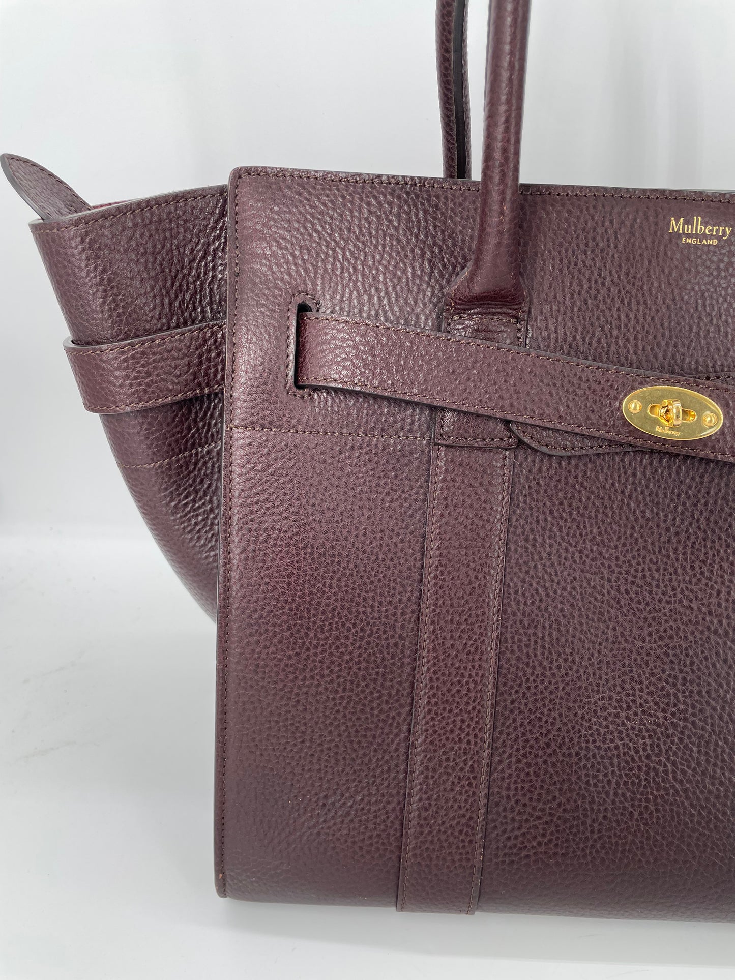Preloved Mulberry Classic Grain Zipped Bayswater Bag, Large