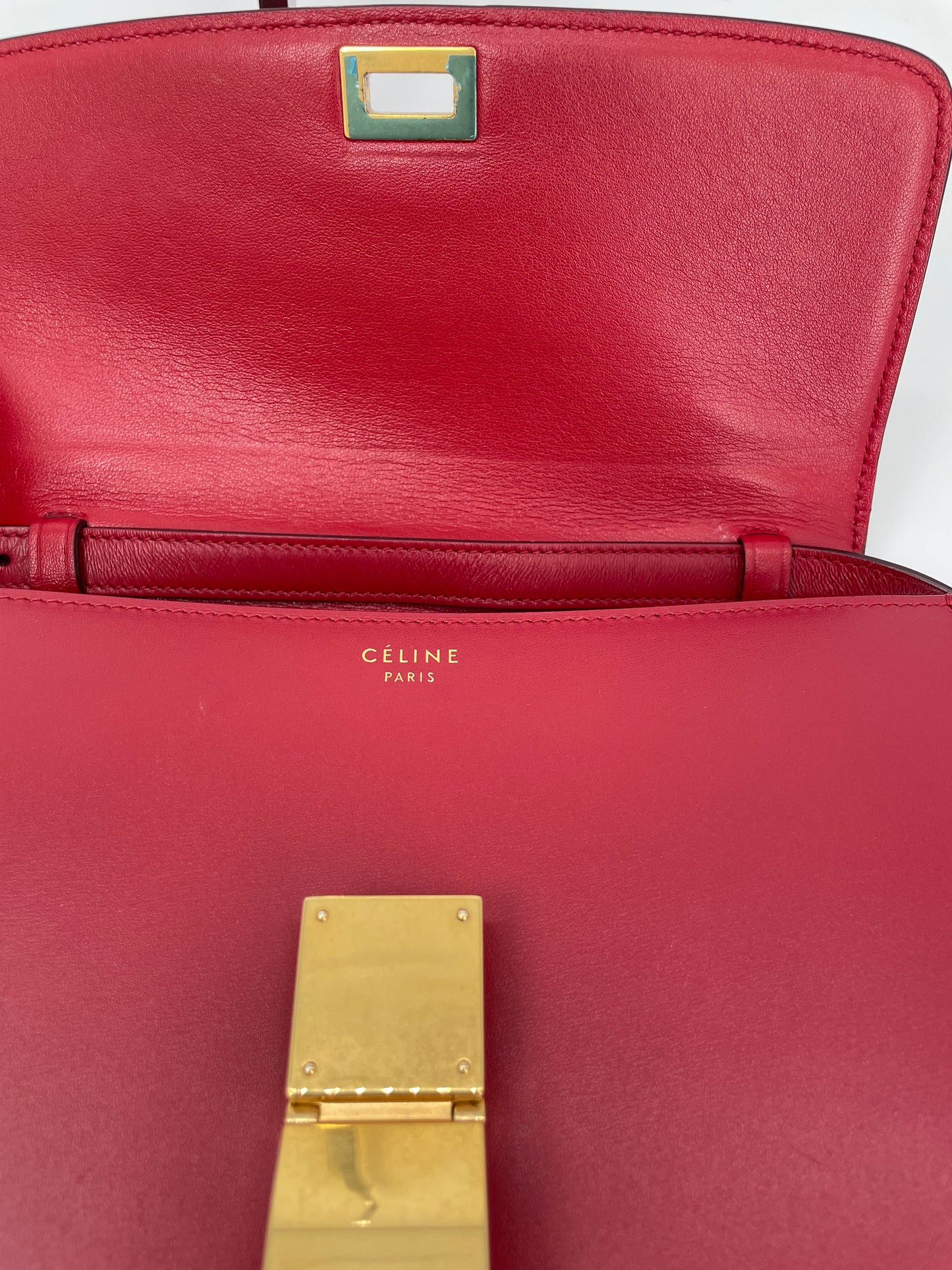 Preloved Celine Classic Box Shoulder Bag, Mesium