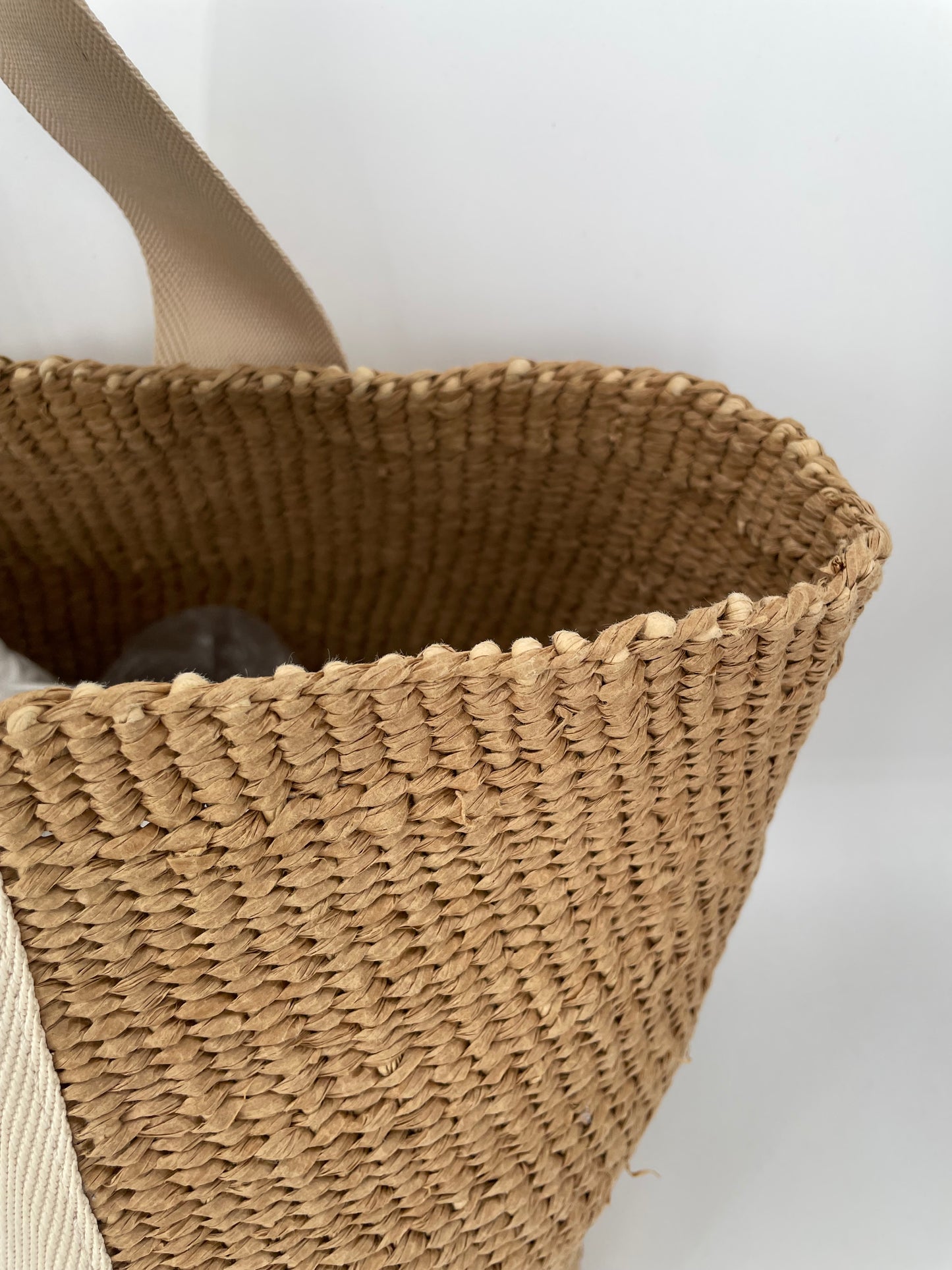 Preloved Chloe Raffia Woody Basket Bag,