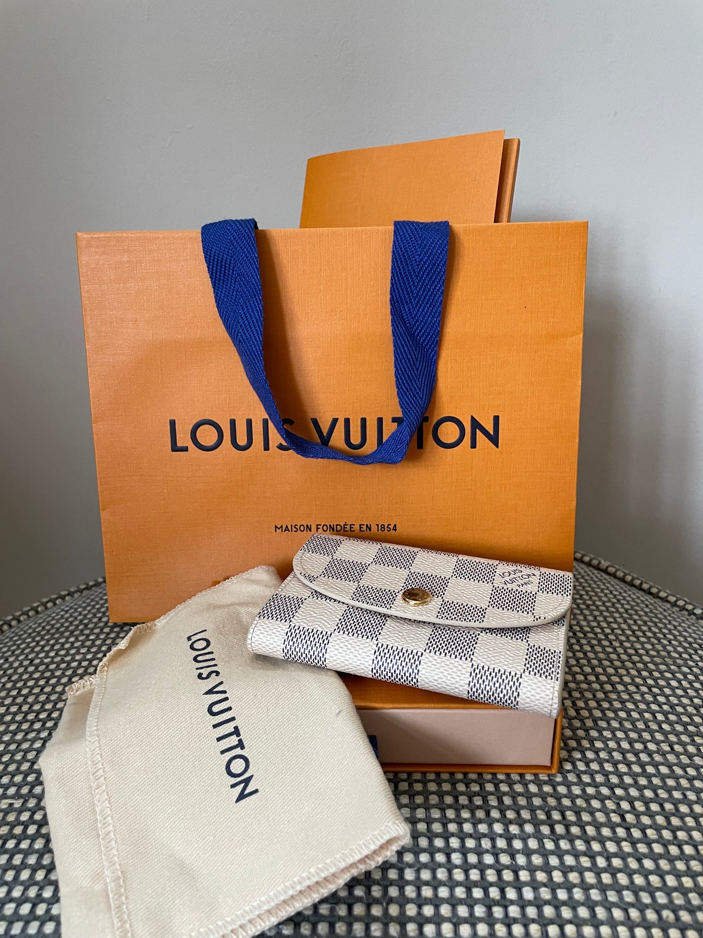 Preloved Louis Vuitton Rosalie Damier Azur Compact Coin Wallet