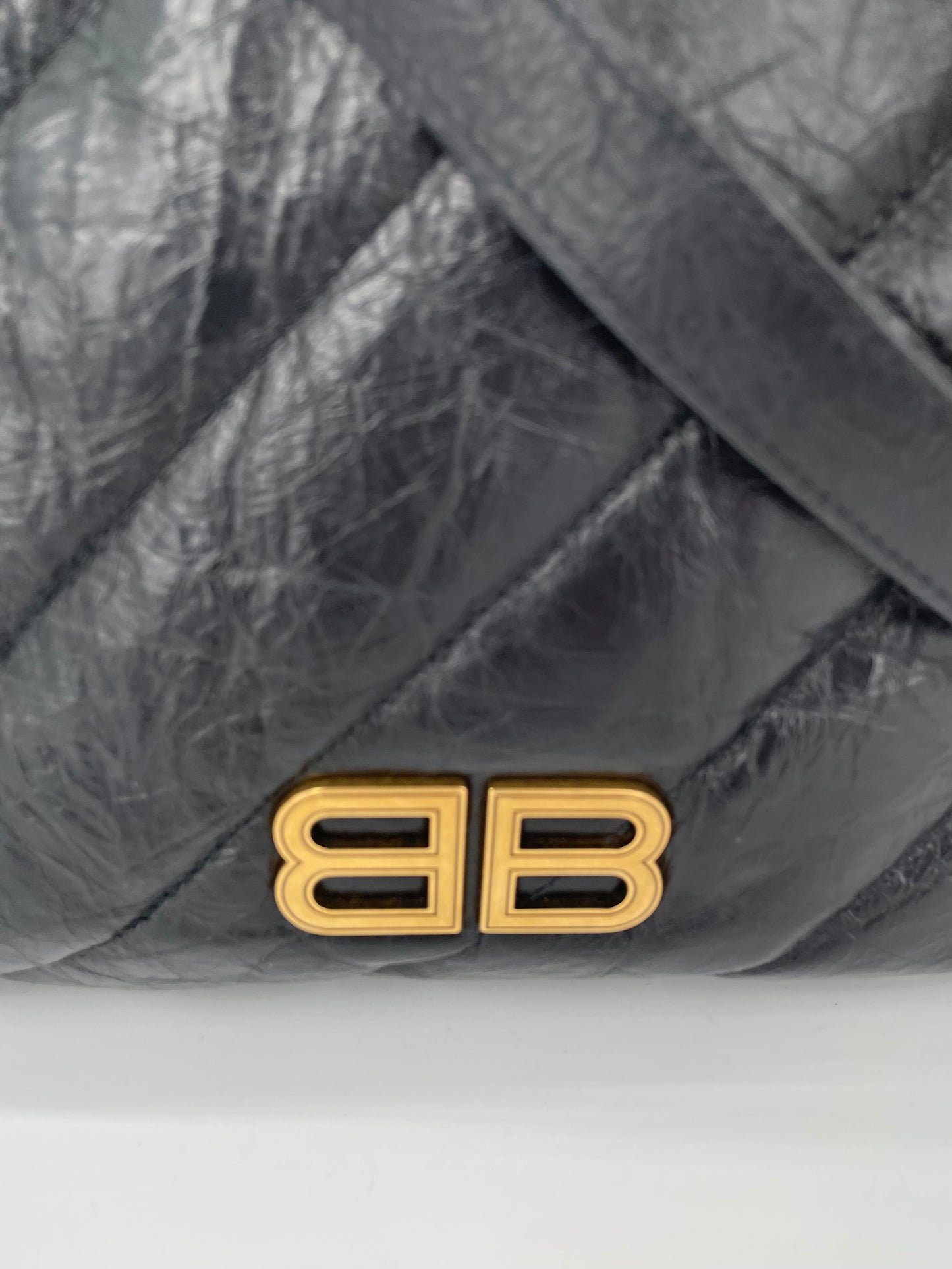 Preloved Balenciaga Quilted Crush Shoulder Bag, Medium