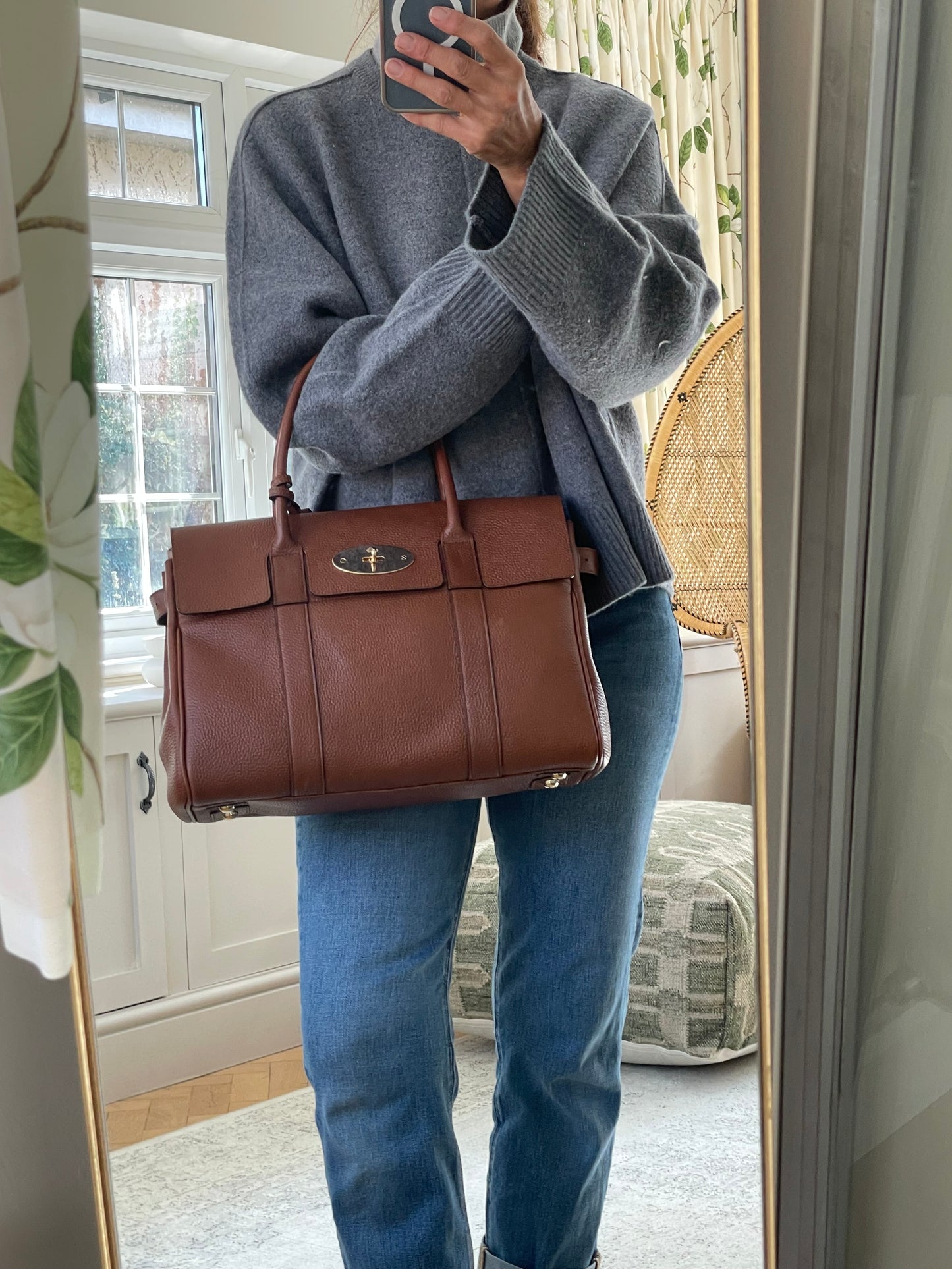 Preloved Mulberry Bayswater Satchel, Large
