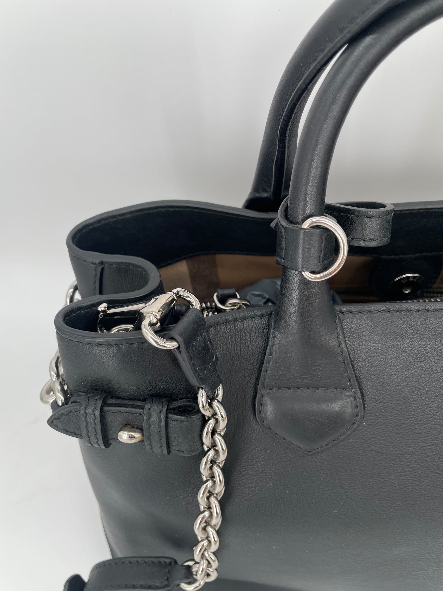 Preloved Burberry Banner Two Way Tote Bag, Medium