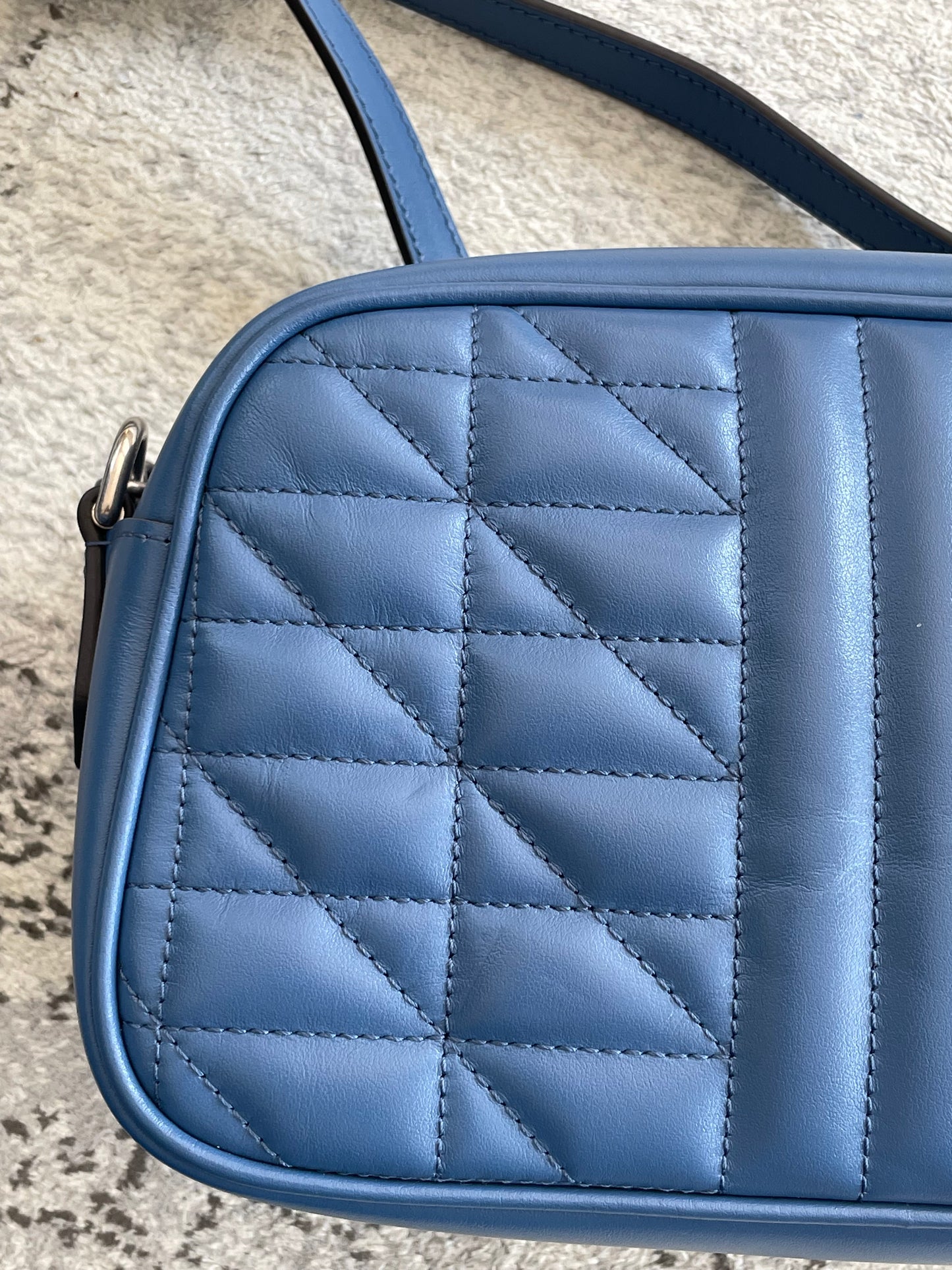 Preloved Gucci Quilted Leather Geometric Marmont Crossbody Bag, Small