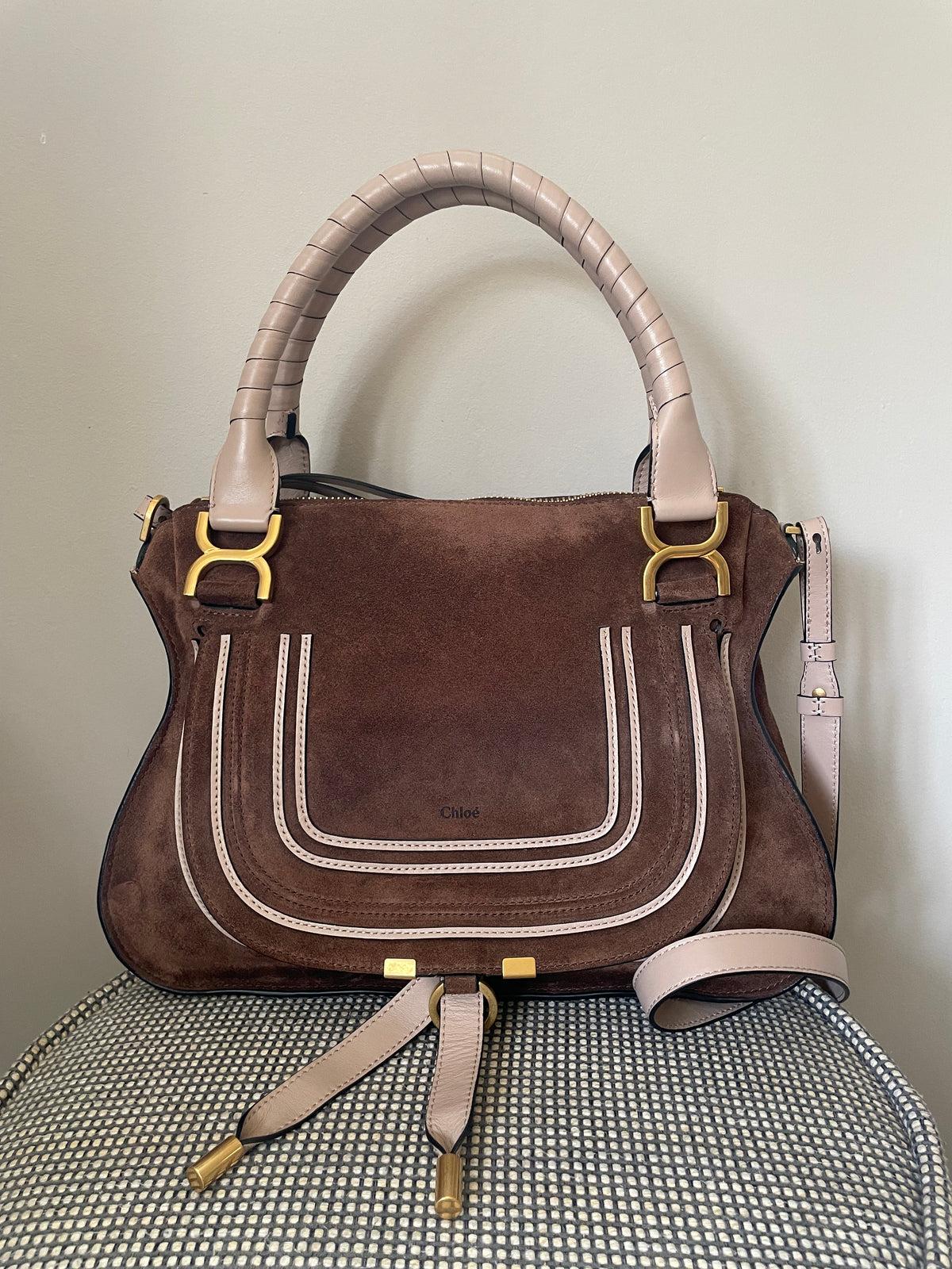 Preloved Chloe Marcie Two Handle Satchel Bag with Long Strap