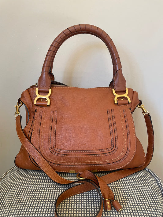 Preloved Chloe Marcie Satchel Bag with Long Strap, Medium