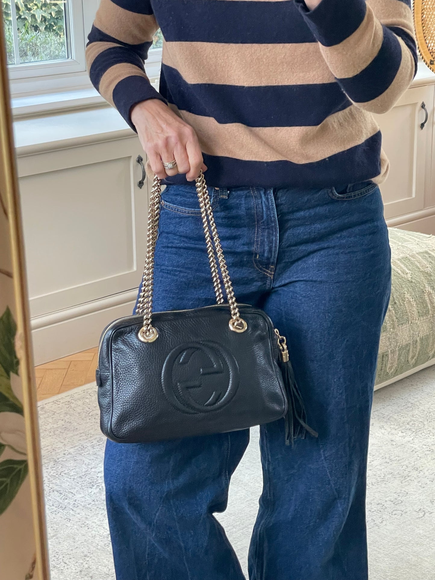 Preloved Gucci Chain Bowling Bag, Small