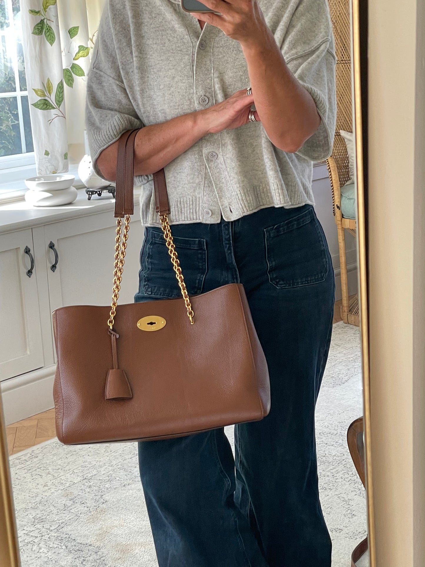 Preloved Mulberry Lily Chain Tote Bag