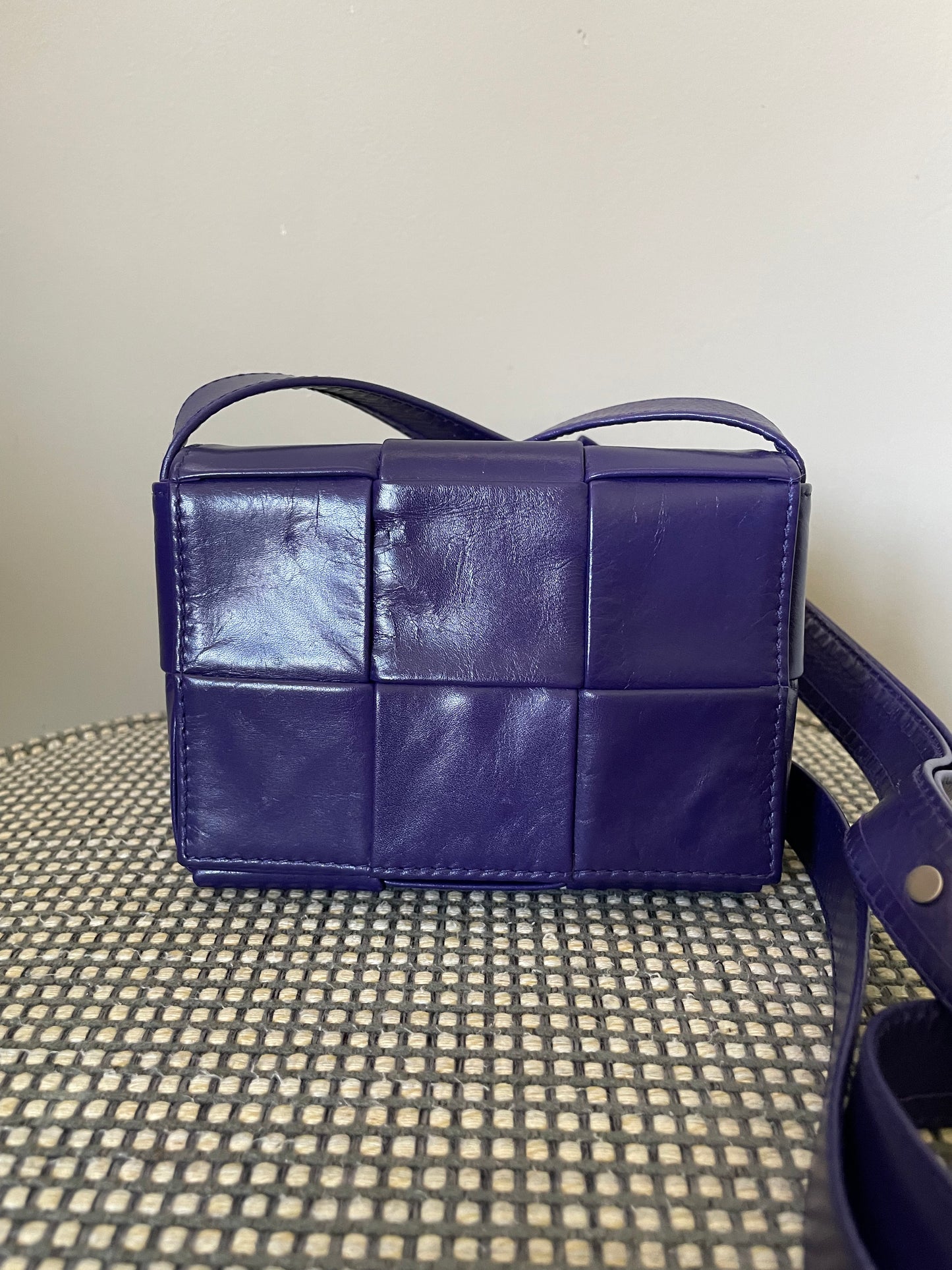 Preloved Bottega Veneta Paper Maxi Intreccio Cassette Crossbody Bag, Mini