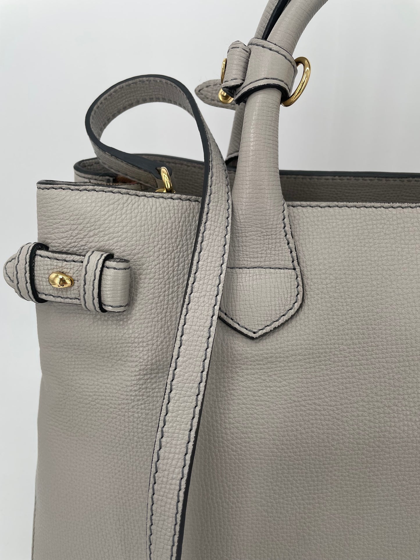 Preloved Burberry Banner Two Way Tote Bag, Medium