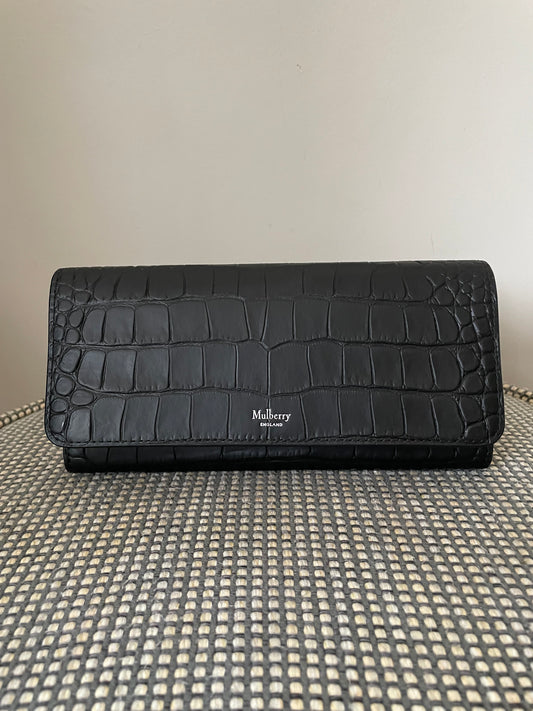 Preloved Mulberry Continental Moc Croc  Wallet, Large