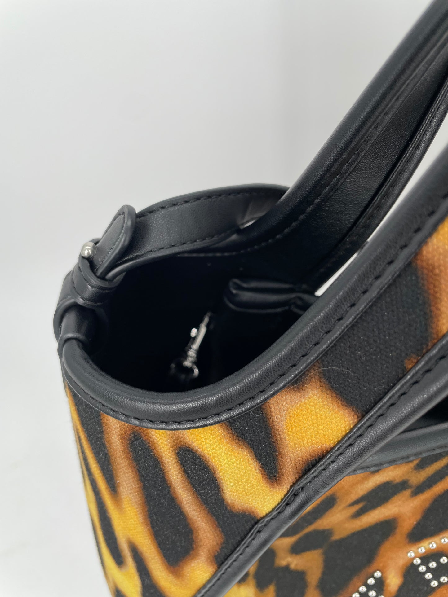 Preloved Stella McCartney Leopard Print Studded Tote Bag