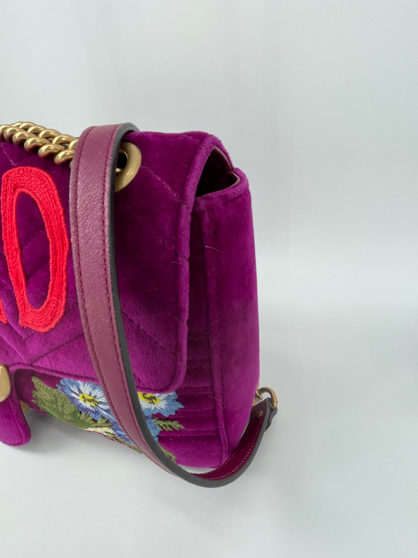 Preloved Gucci  Embroidered ‘LOVED’ Marmont shoulder Bag, Medium