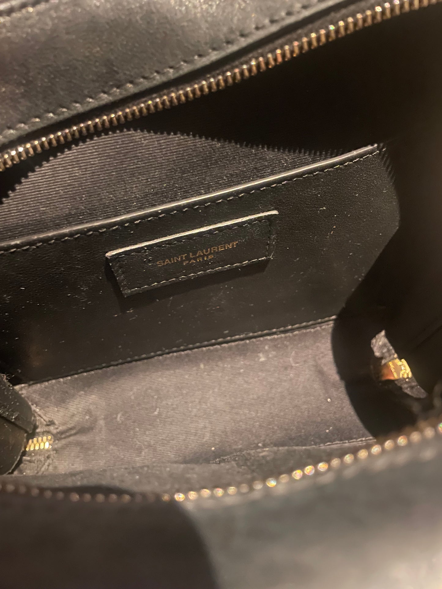 Preloved Saint Laurent Matelasse Monogram Vicky Shoulder Bag, Small