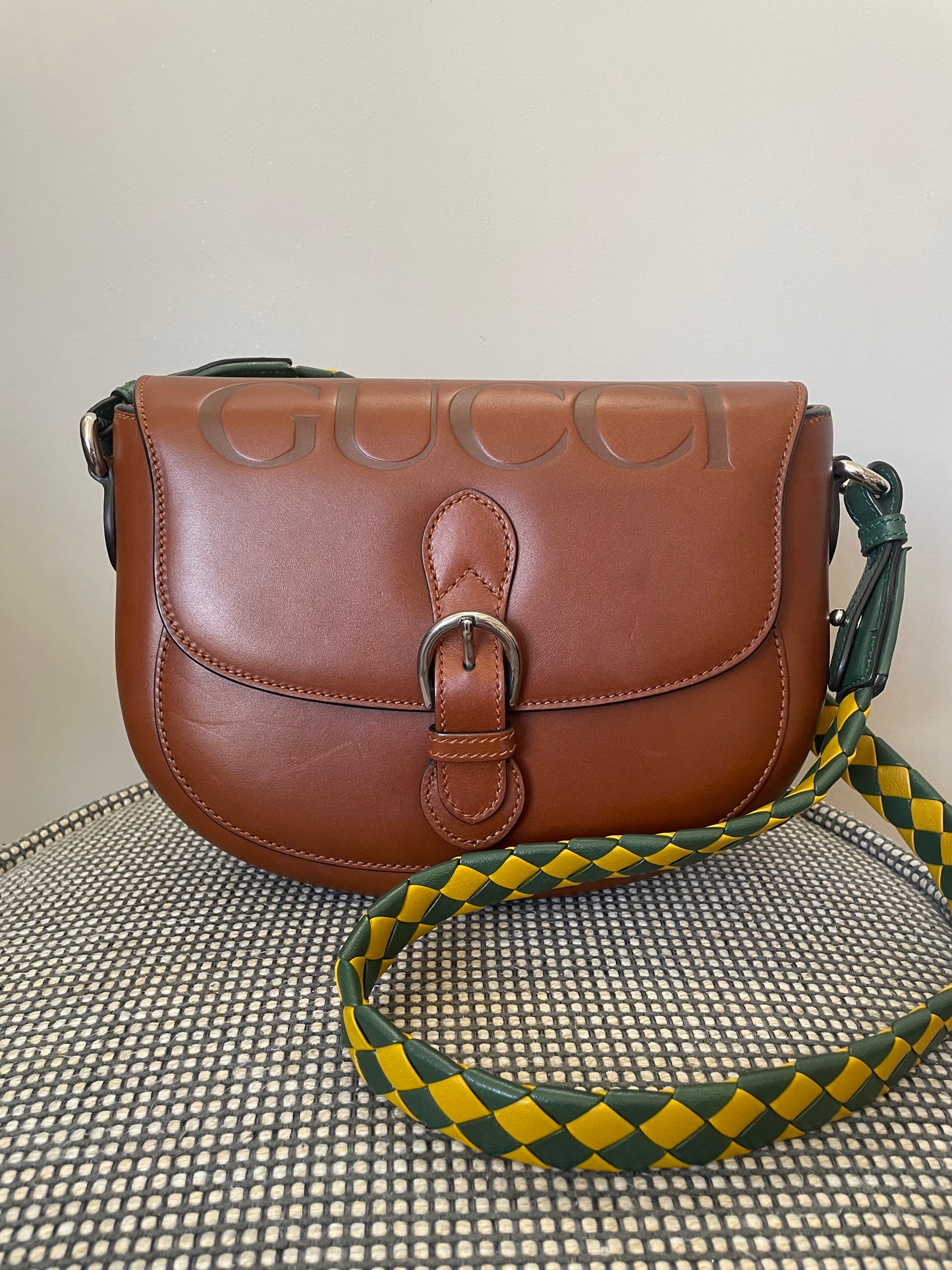 Preloved Gucci Embossed Aria Logo bag, Small