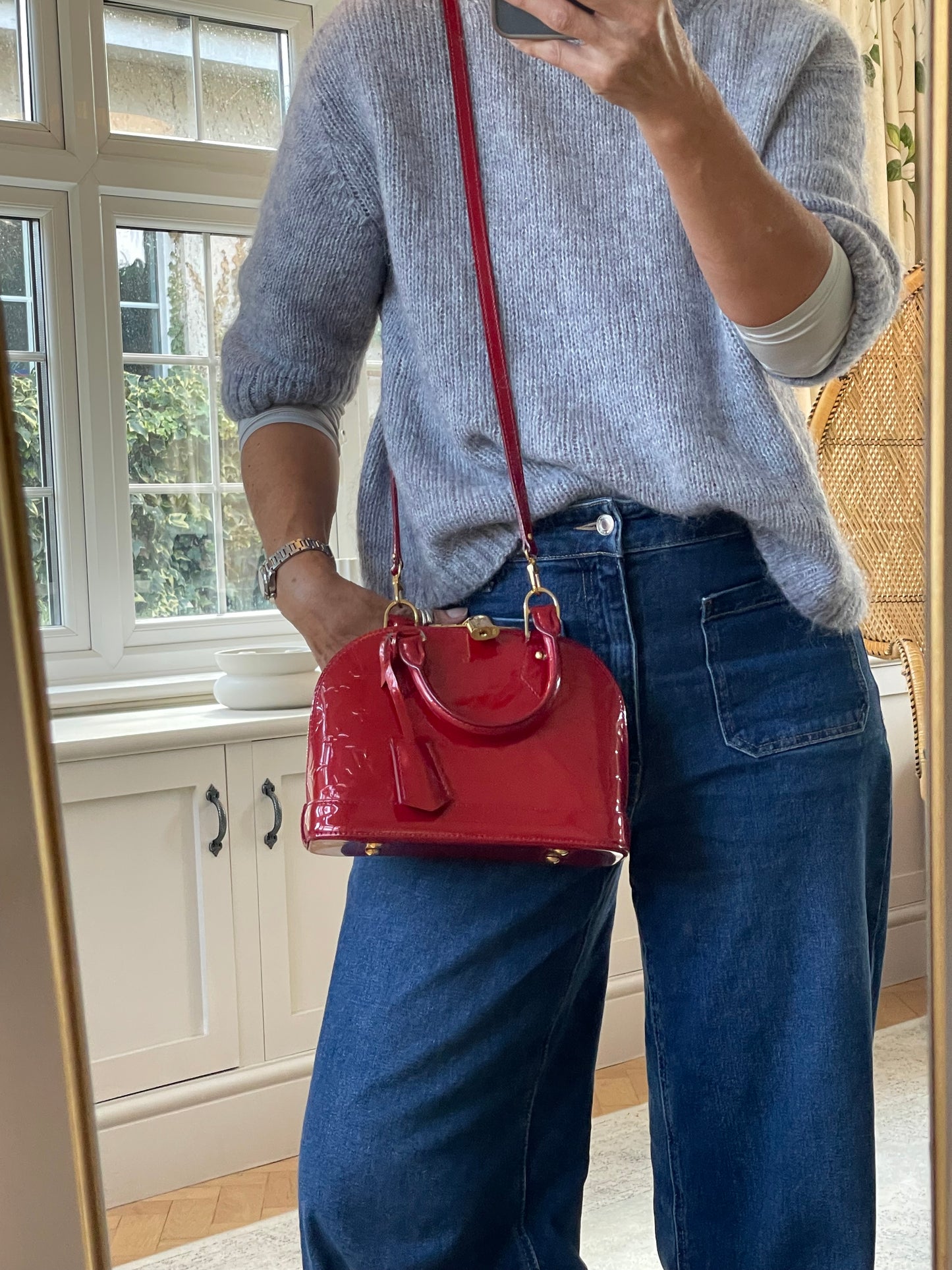 Preloved Louis Vuitton Alma Bag with Long Strap, BB