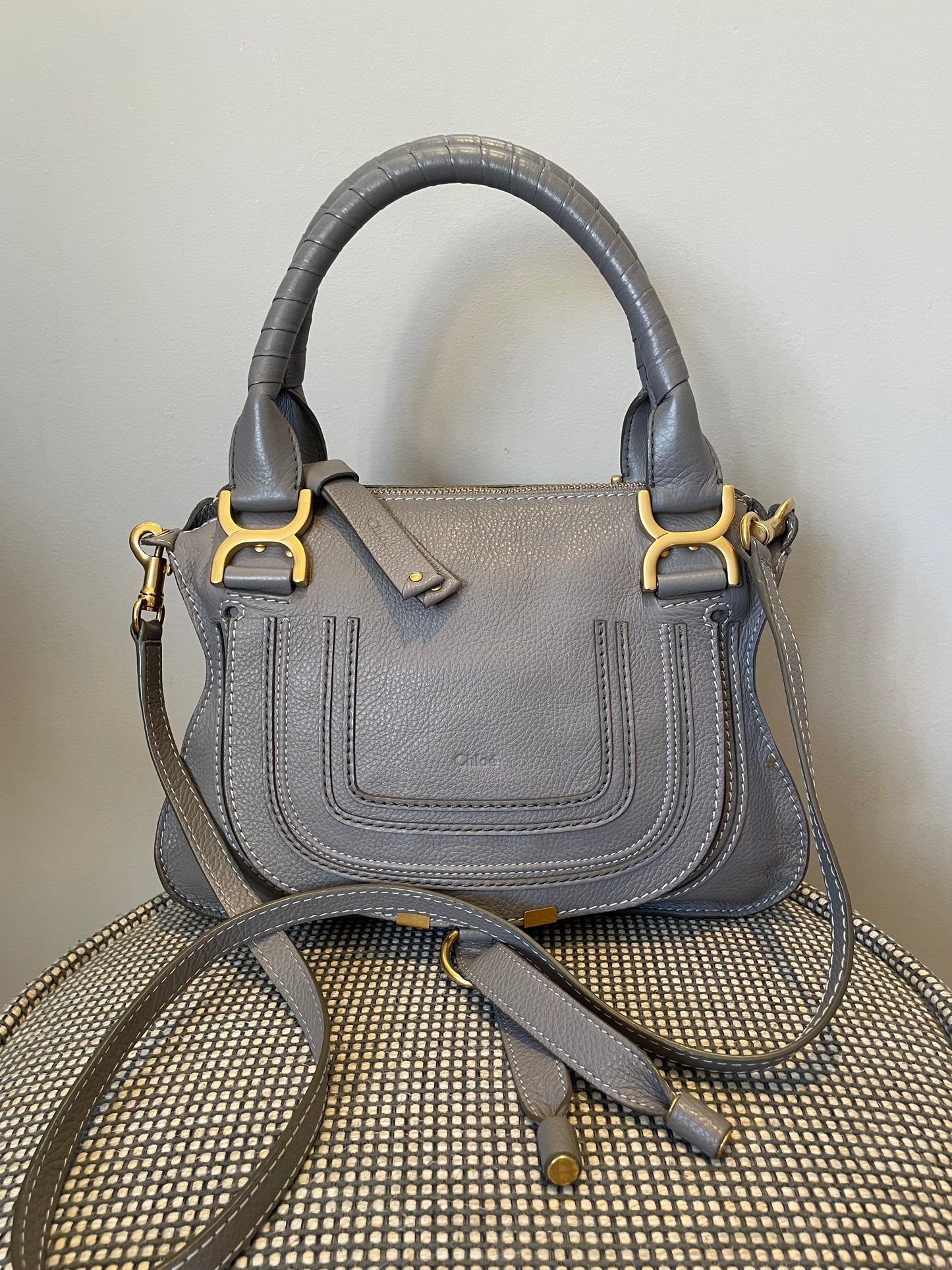 Preloved Chloe Marcie Satchel Bag with Long Strap, Small