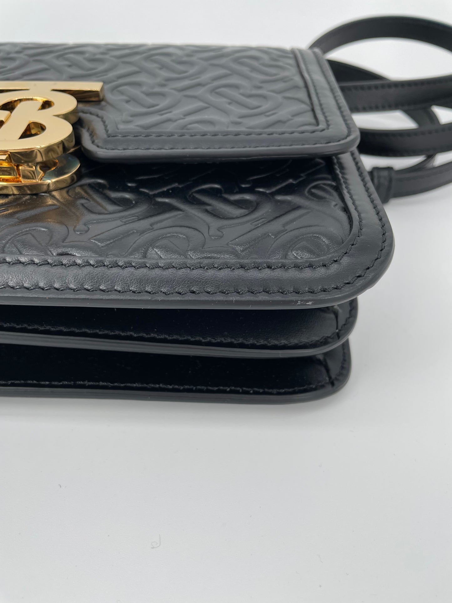 Preloved Burberry Monogram TB Shoulder Bag, Small