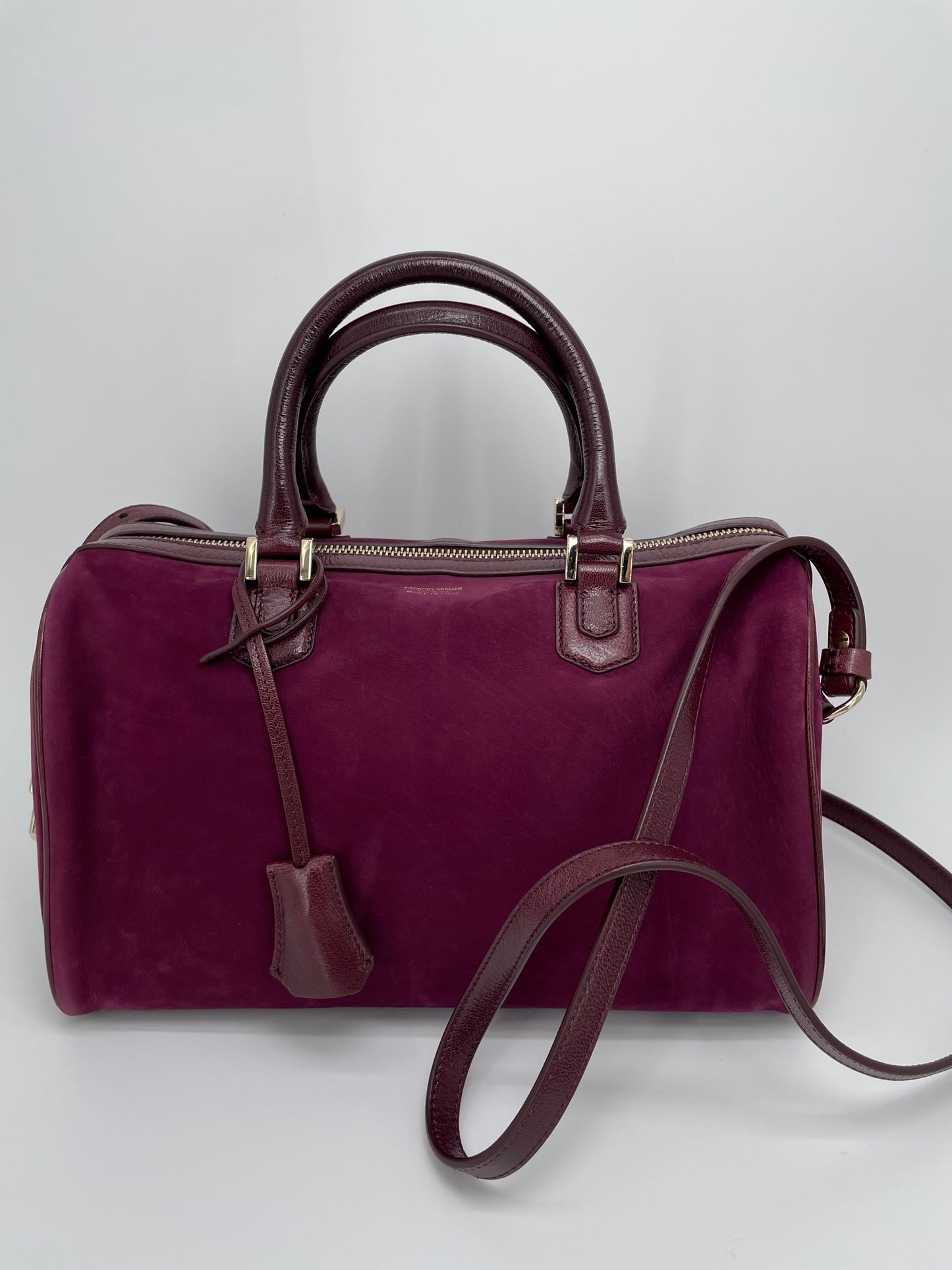 Preloved Giorgio Armani Boston Bag with long strap