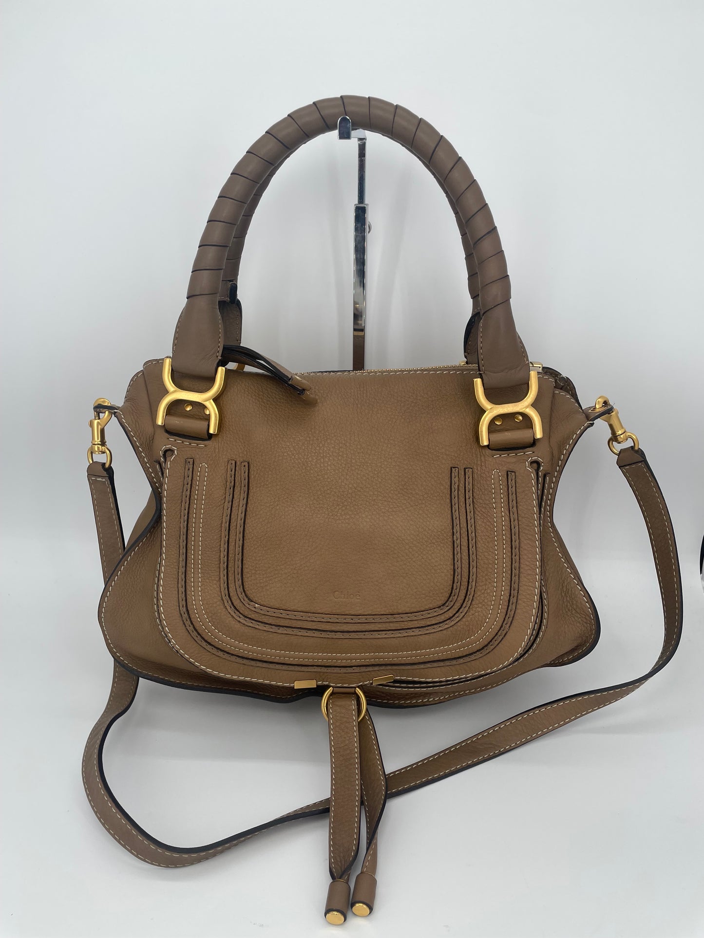 Preloved Chloe Marcie Satchel Bag with long strap, Medium