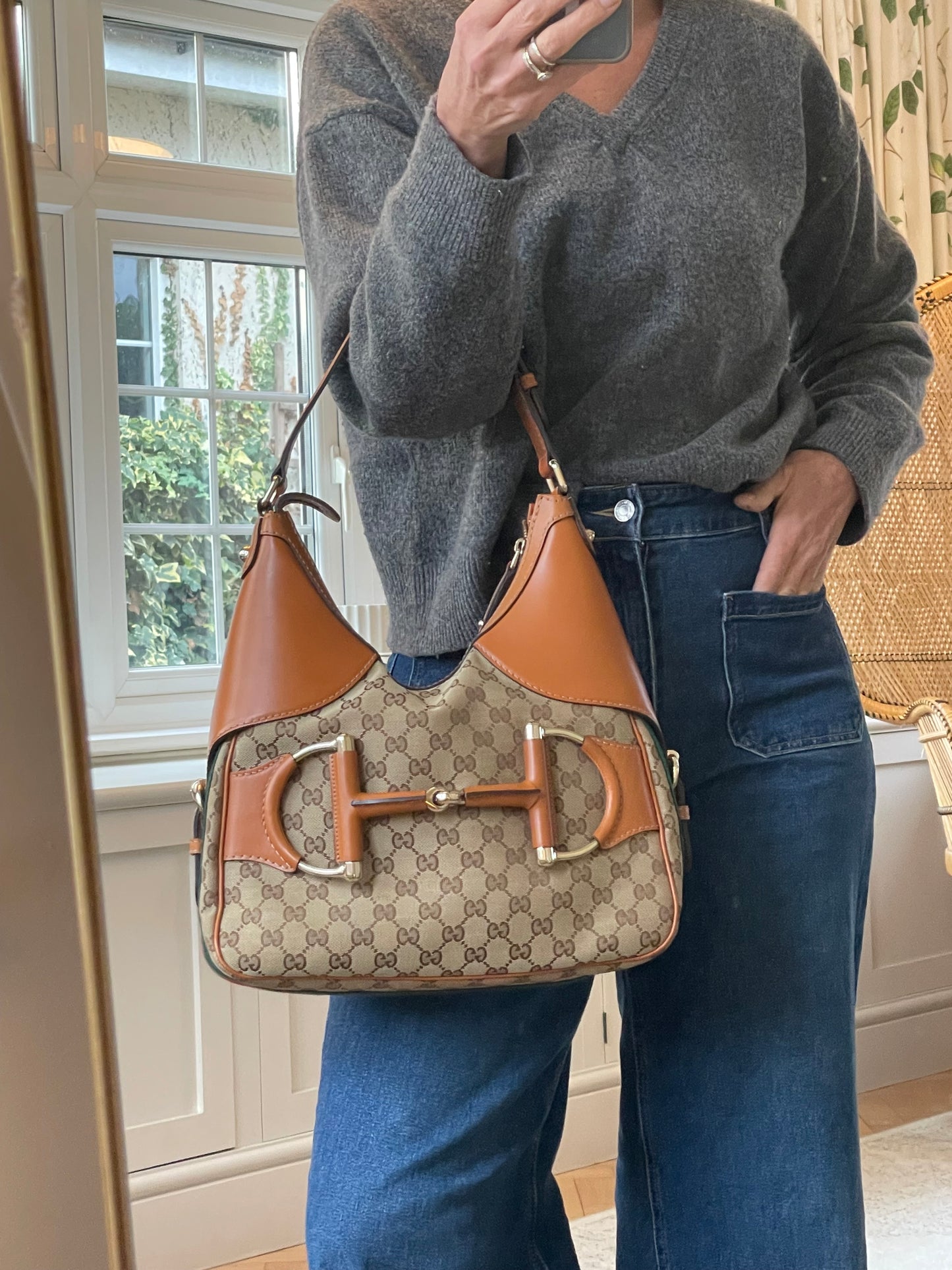 Preloved Gucci GG Heritage Horsebit Hobo Bag