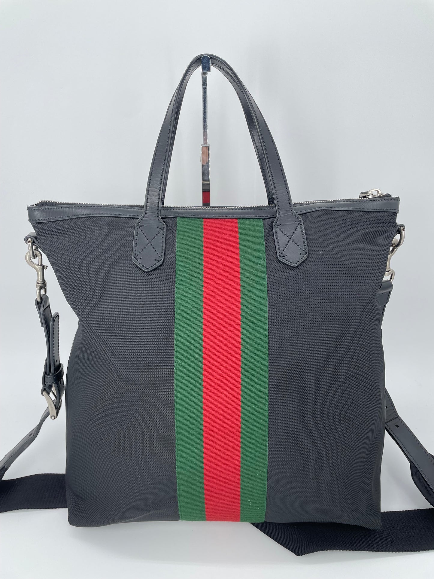 Preloved Gucci Techno Canvas Web Top Handle Messenger Shoulder Bag
