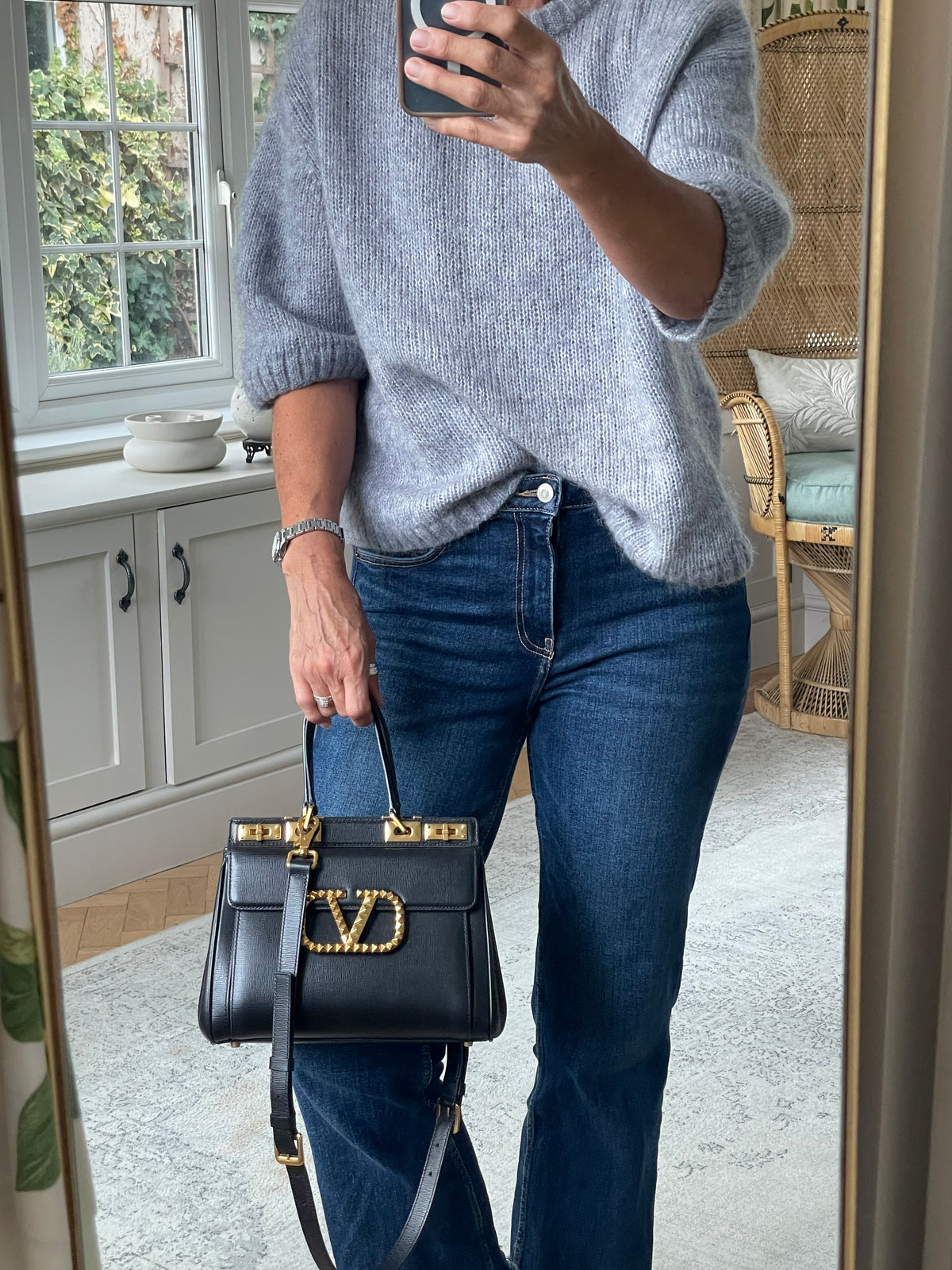 Preloved Valentino Garavani Rockstud Alcove Top-Handle Bag, medium