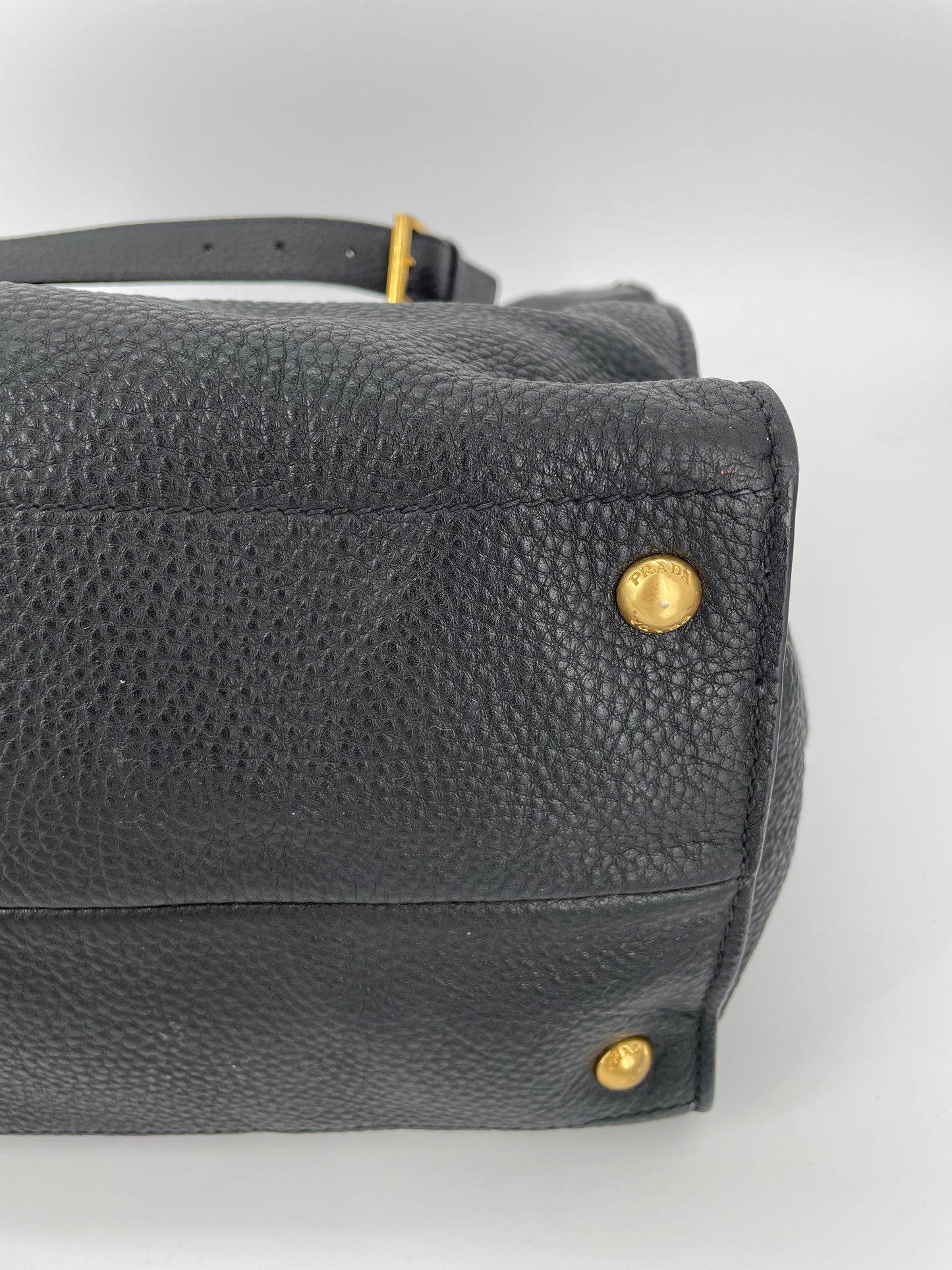 Preloved Prada Vitello Daino Tote Bag with Long Strap