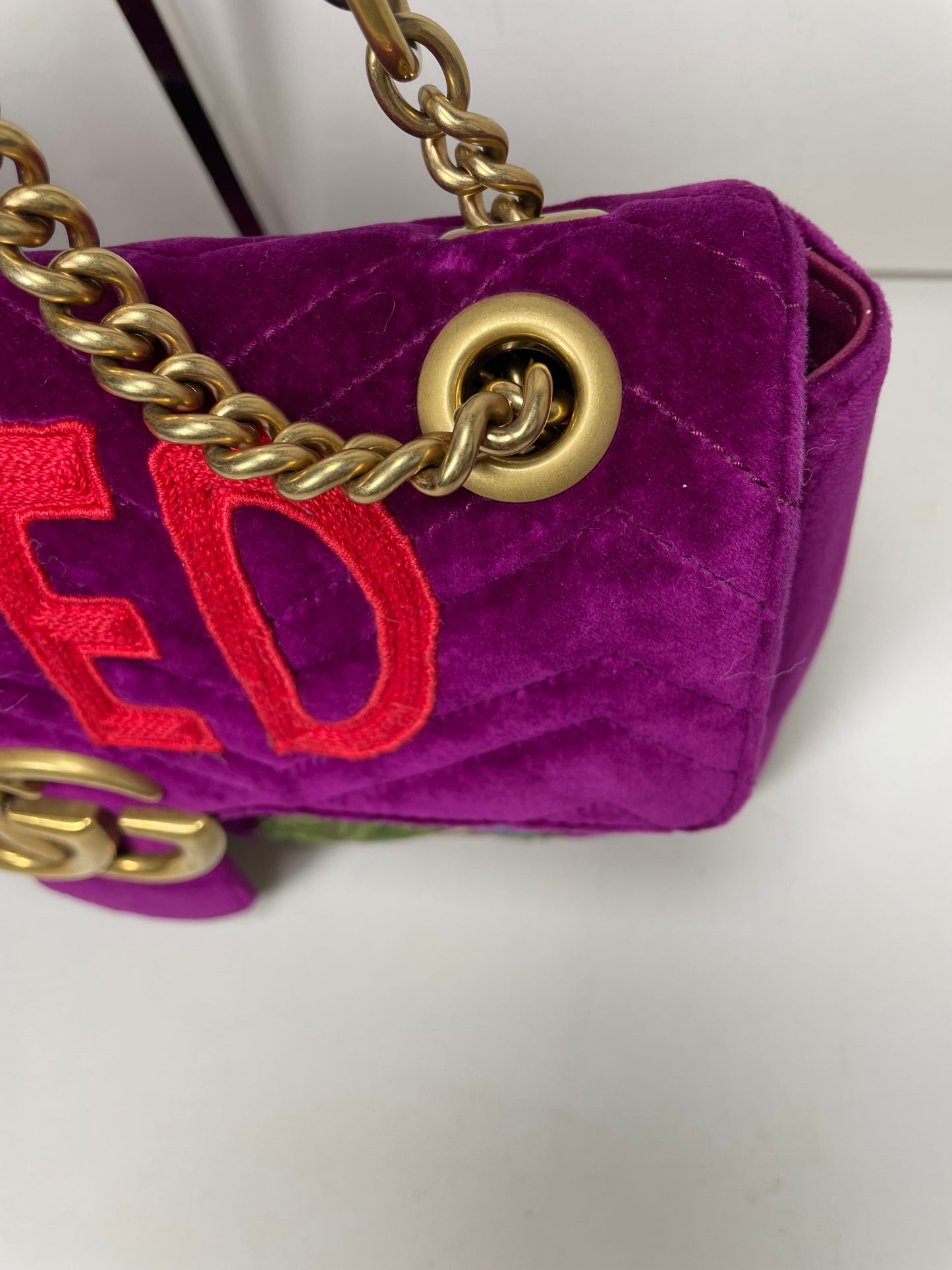 Preloved Gucci  Embroidered ‘LOVED’ Marmont shoulder Bag, Medium