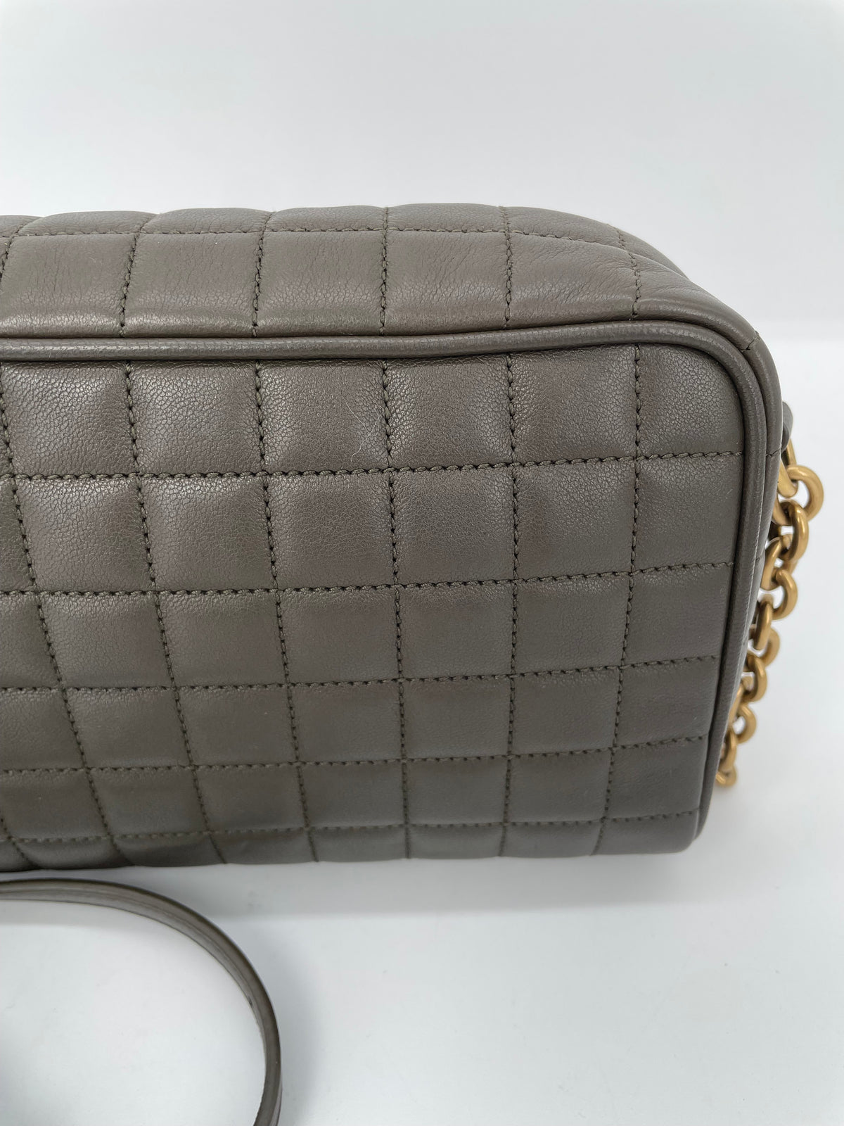 Preloved Saint Laurent Carre Quilted Cassandre Camera Bag, Mini
