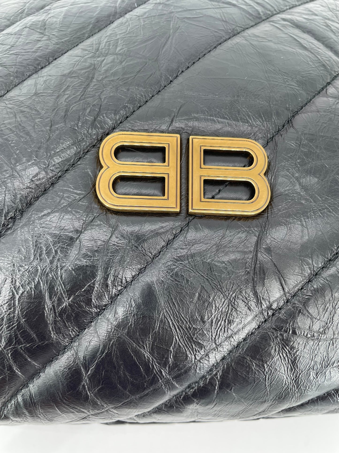 Preloved Balenciaga Quilted Crush Shoulder Bag, Medium