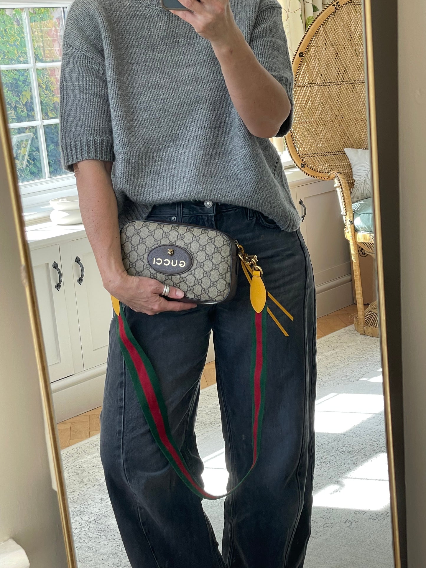 Preloved Gucci GG Supreme Monogram Web Neo Vintage Shoulder Bag