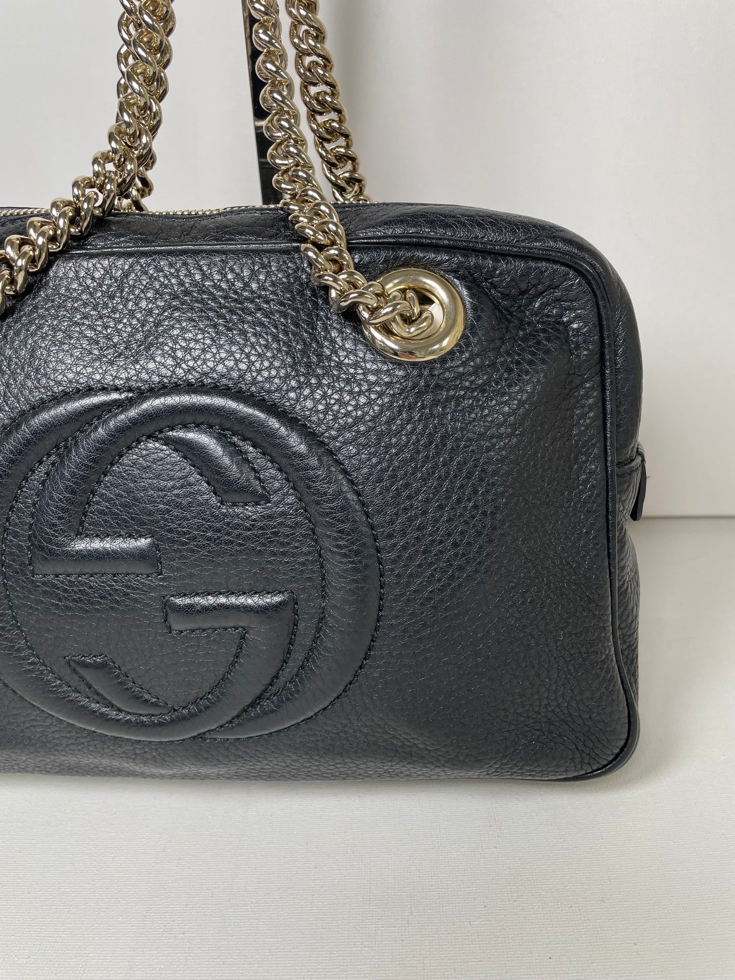 Preloved Gucci Chain Bowling Bag, Small