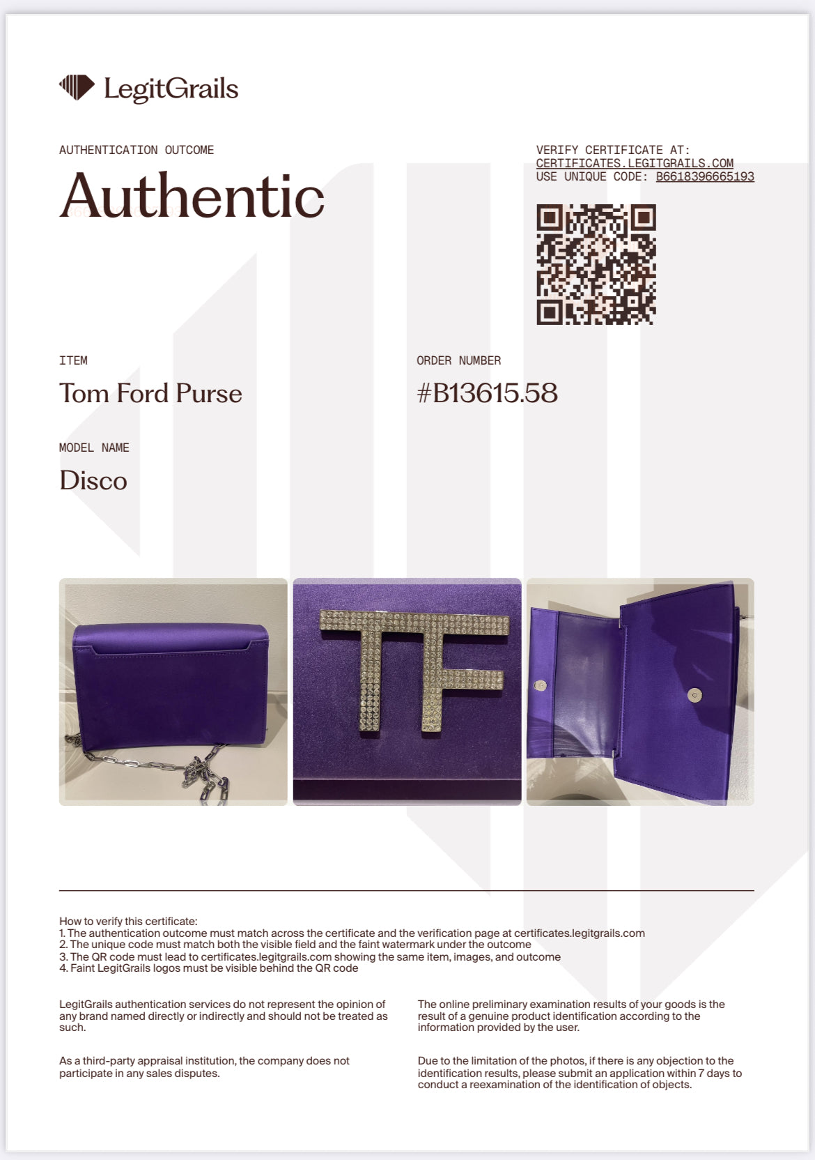 Preloved Tom Ford Disco Shoulder Bag/Clutch