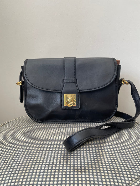 Preloved Celine Lock Shoulder Bag, Vintage
