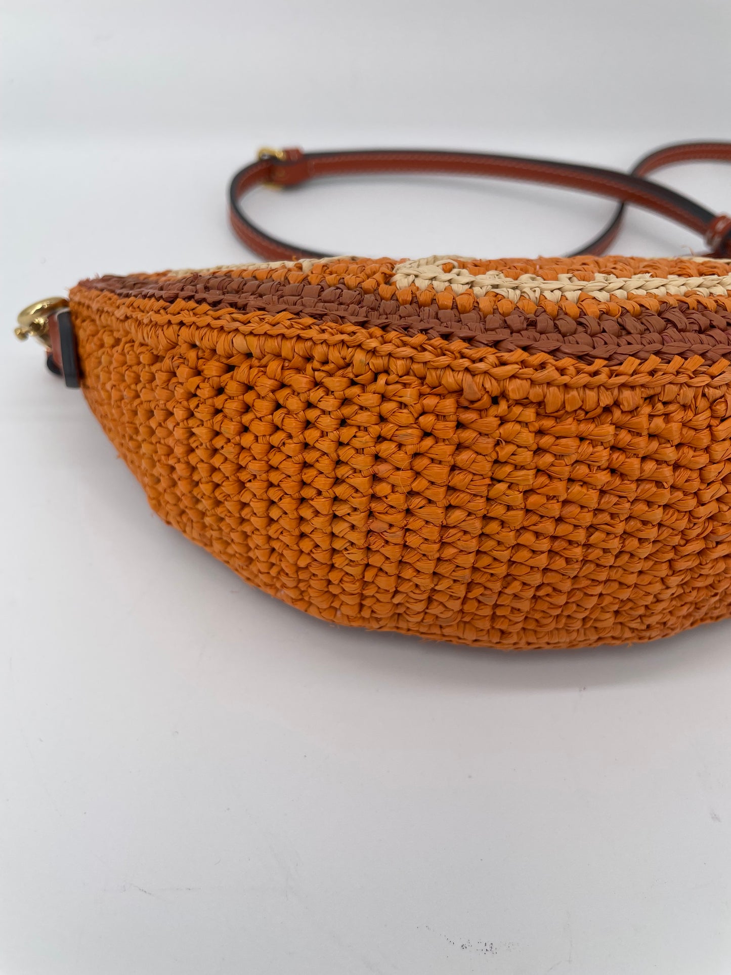 Preloved Anya Hindmarch Raffia Shoulder Bag, Clutch