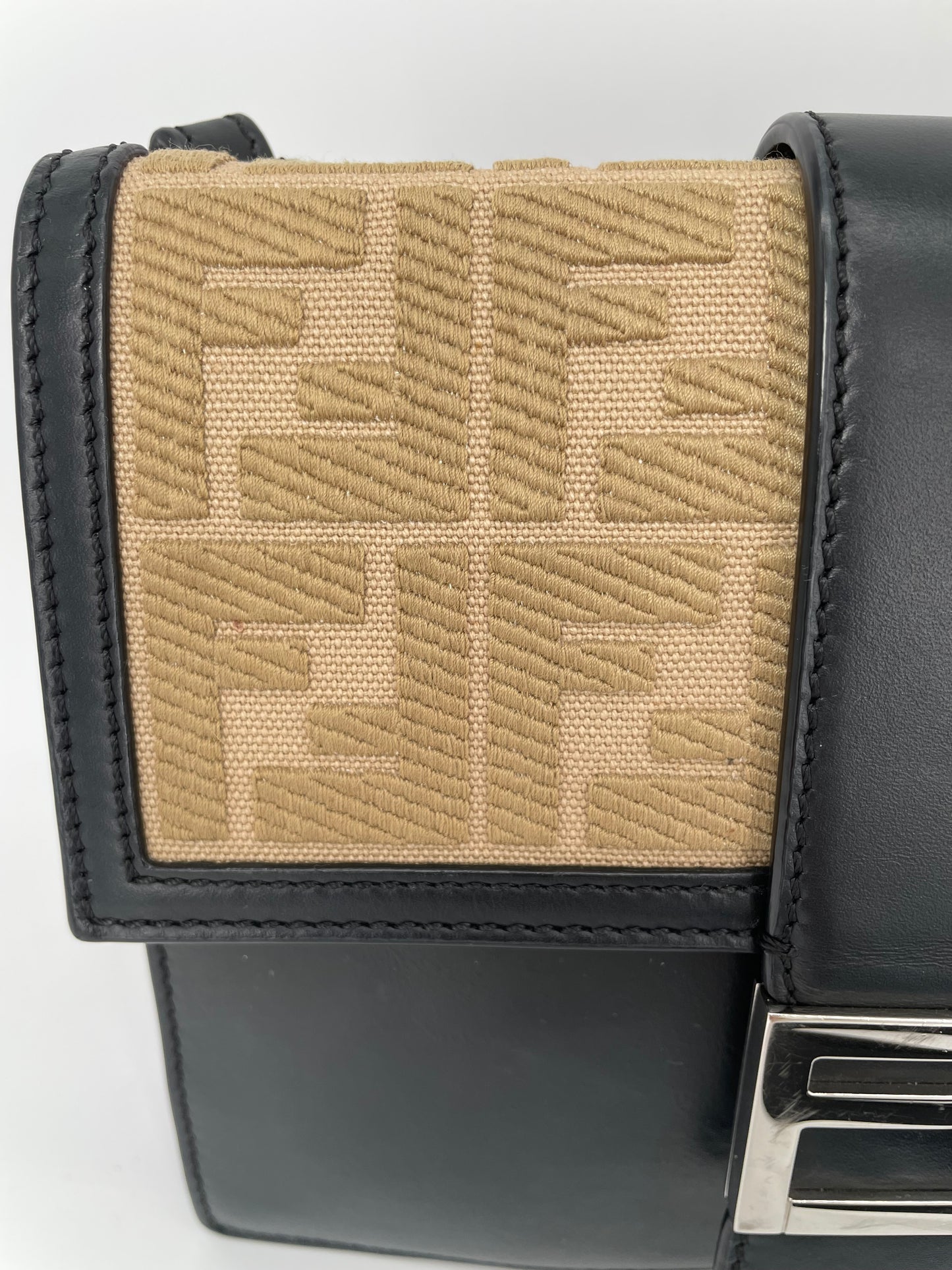 Preloved Fendi Zucca Flat Baguette Crossbody Bag