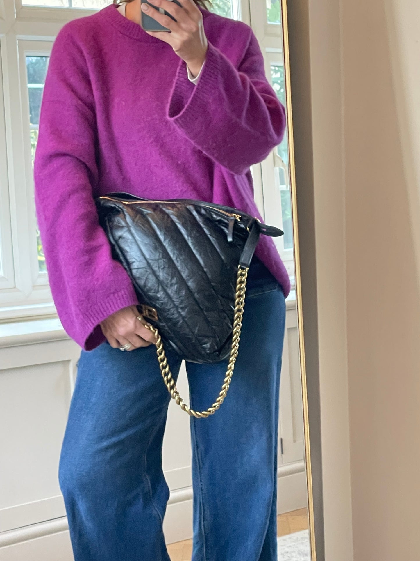 Preloved Balenciaga Quilted Crush Shoulder Bag, Medium