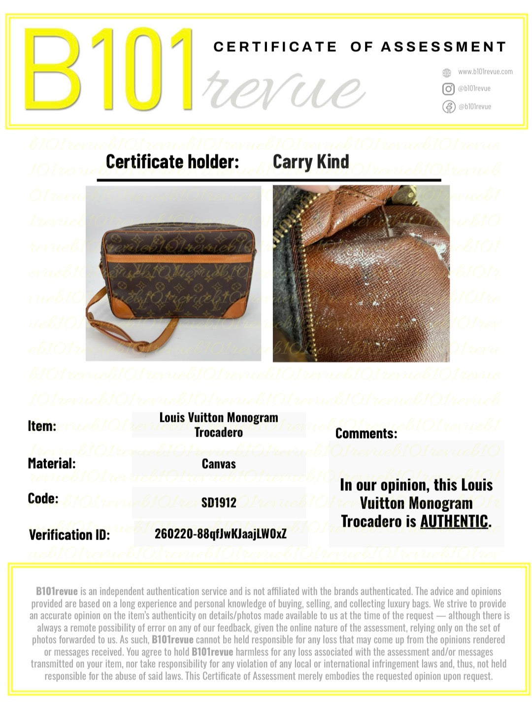 Preloved Vintage Louis Vuitton Canvas Trocadero Bag